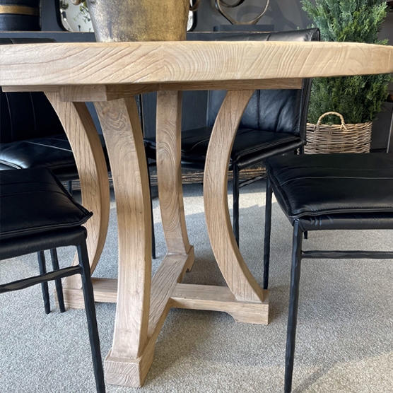 Chicago Round Dining Table 140cm - Modern Wooden Kitchen Table for 6, Perfect for Small Spaces, Dining Rooms & Breakfast Nooks