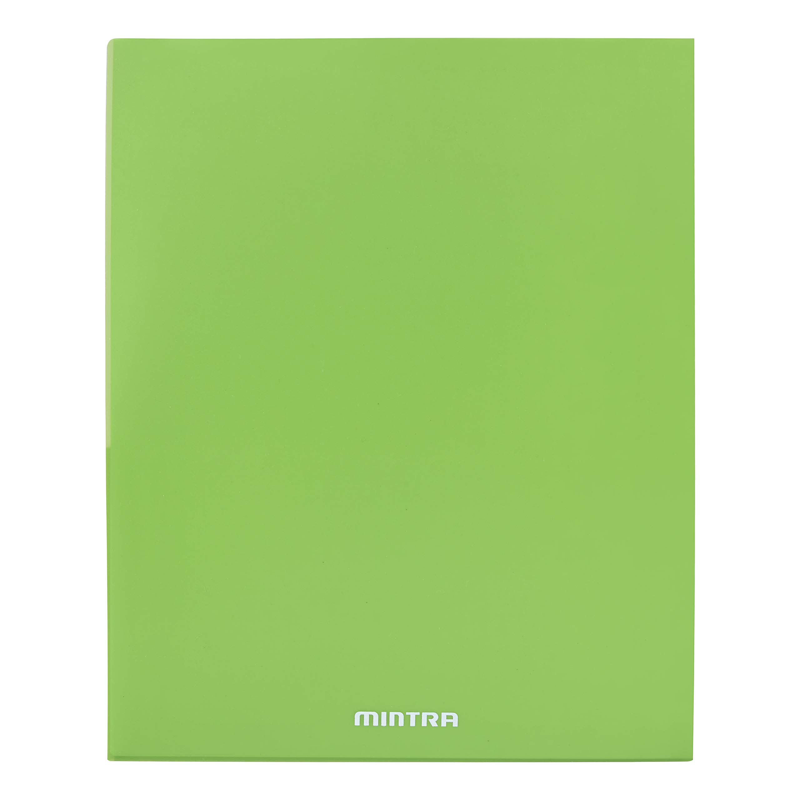 Mintra Office Poly Pocket Folders - 8 Pack Green Plastic Document Folders for School, Business & Organization - Heavy Duty Letter Size File Folders with 2 Pockets & Fastener Tabs