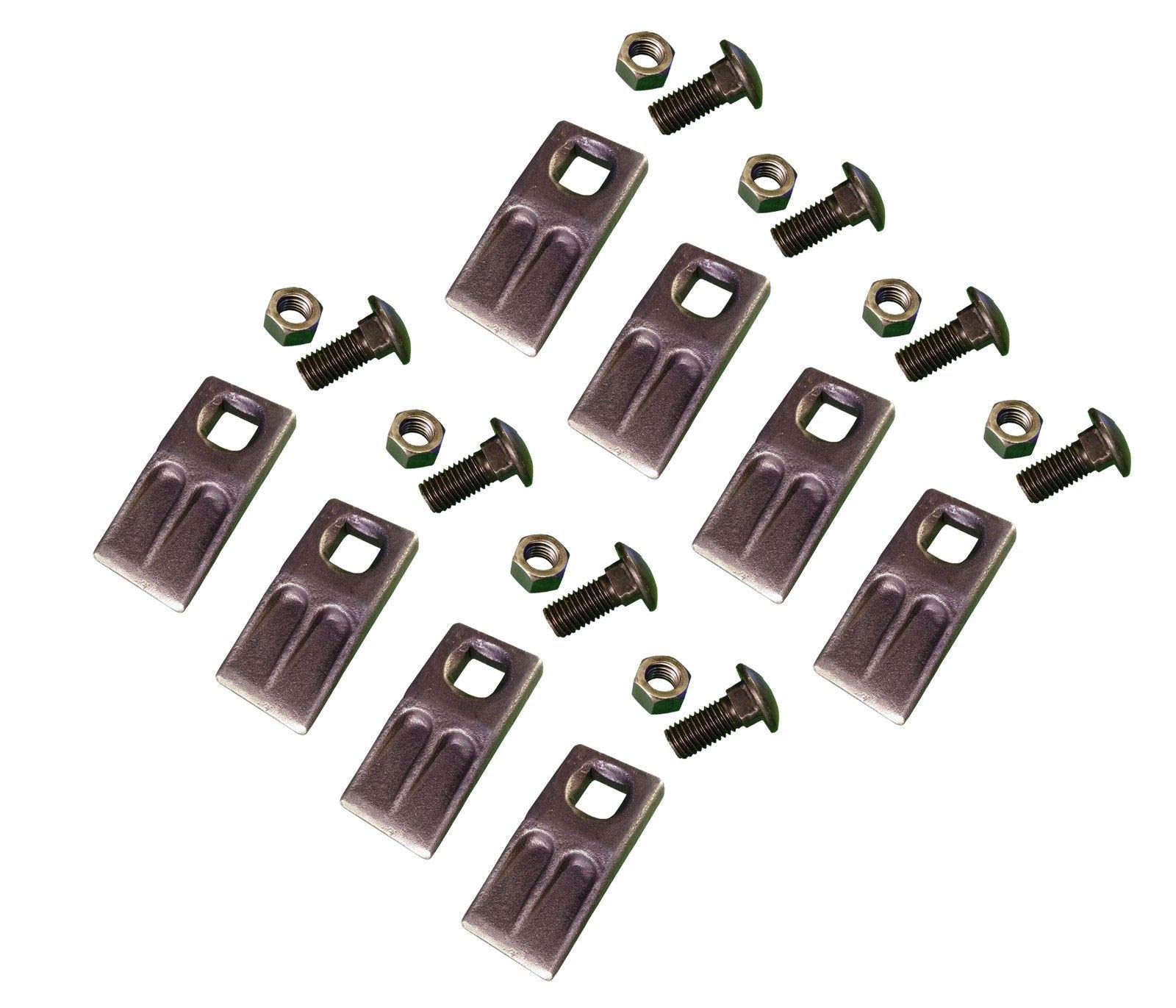 8-Pack Square Hole Replacement Auger Teeth with Hardware - SQ58-58PB, AT-5 for Tractor Drills & Earth Augers | Heavy-Duty Digging & Landscaping Accessories