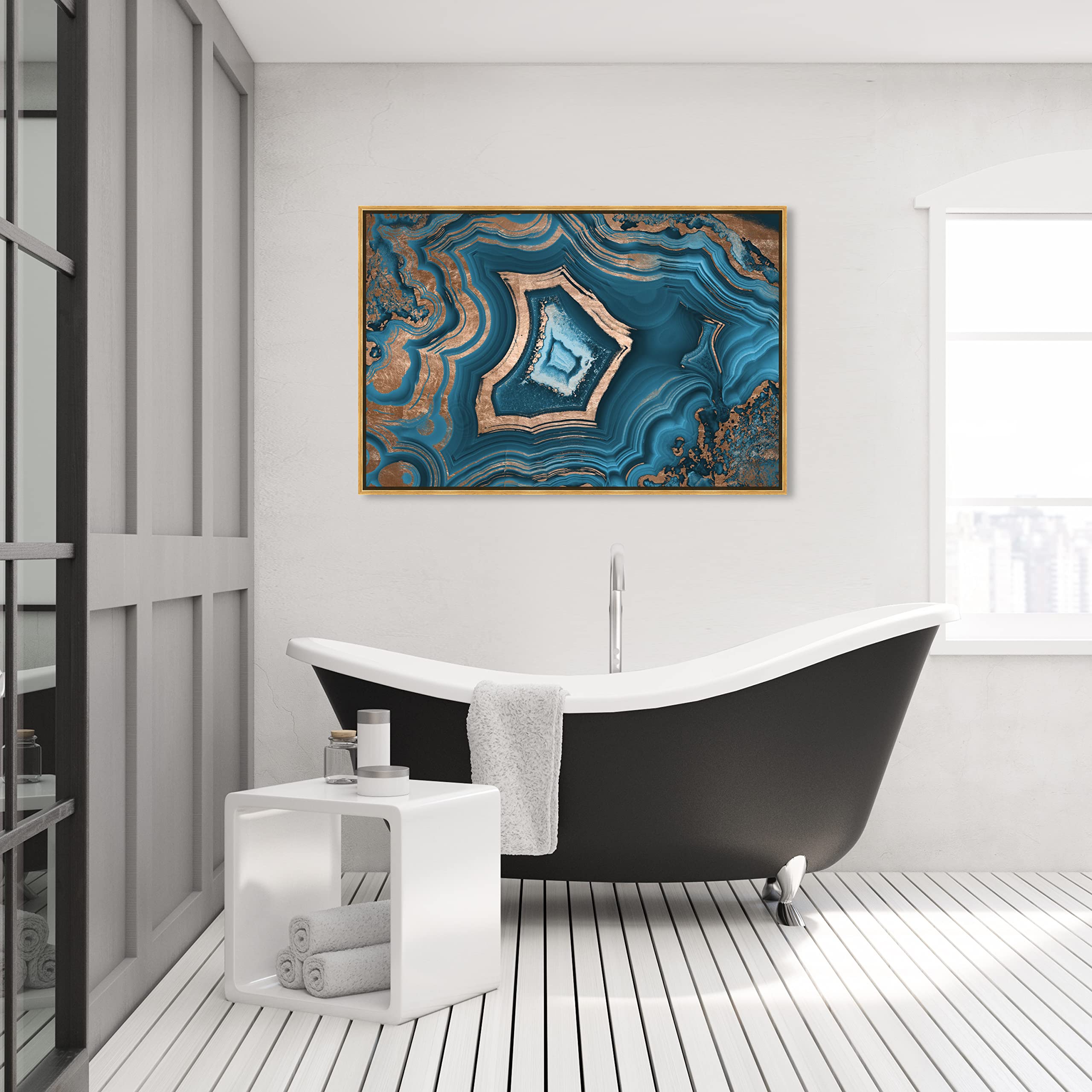 Oliver Gal Dreaming about You Geode Framed Abstract Wall Art - 45