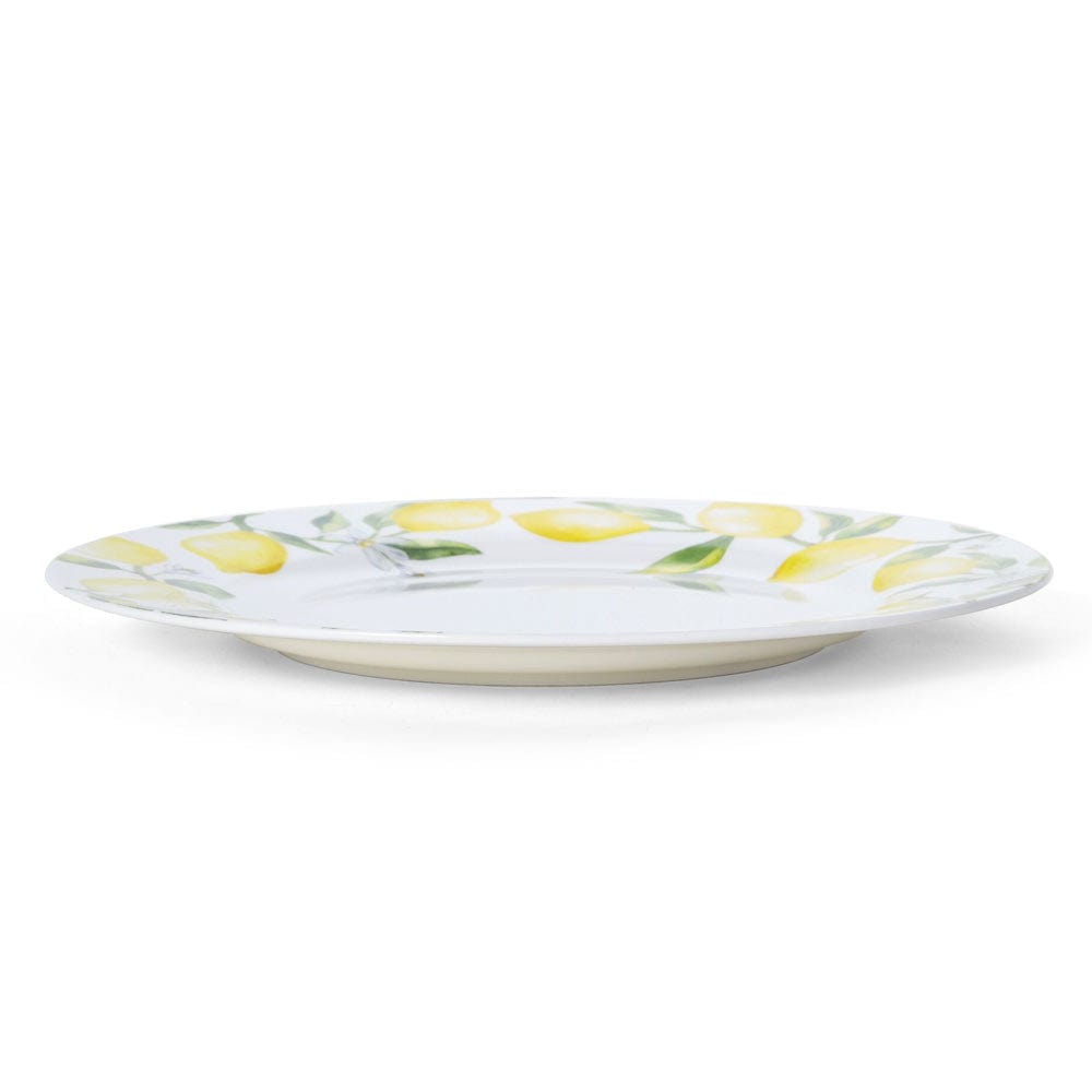 Premium Lemons Design Ceramic Dinner Plates - Set of 4, 10.5 Inch Round Plates for Dining, Kitchen & Party Serving - Dishwasher & Microwave Safe