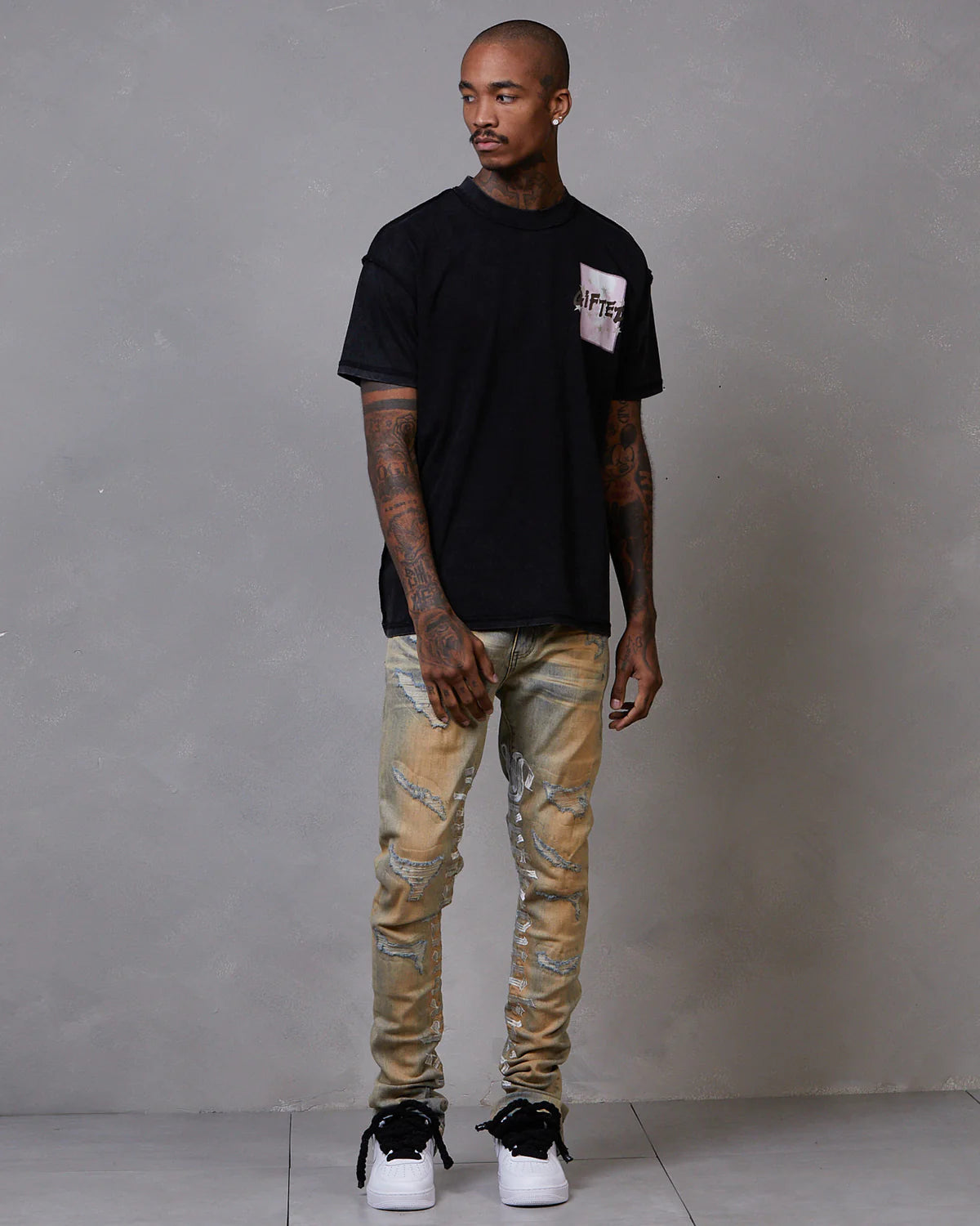 NOAH JEAN Dirty Wash Distressed Denim Jeans for Men - Stylish & Comfortable for Casual Wear, Street Style & Everyday Outfits