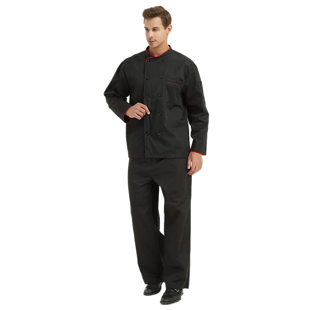 Premium Custom Long Sleeve Chef Coat - Personalized Embroidery or Heat Transfer Design - Unisex Professional Kitchen Uniform for Chefs & Culinary Students
