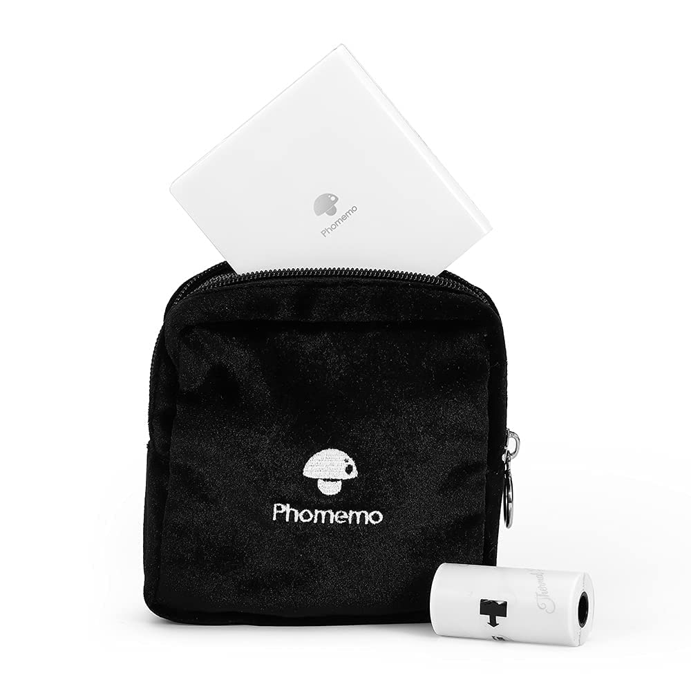 Phomemo M02 Mini Bluetooth Pocket Printer with Travel Carry Bag - Portable Photo Printing for Travel, School, and DIY Projects
