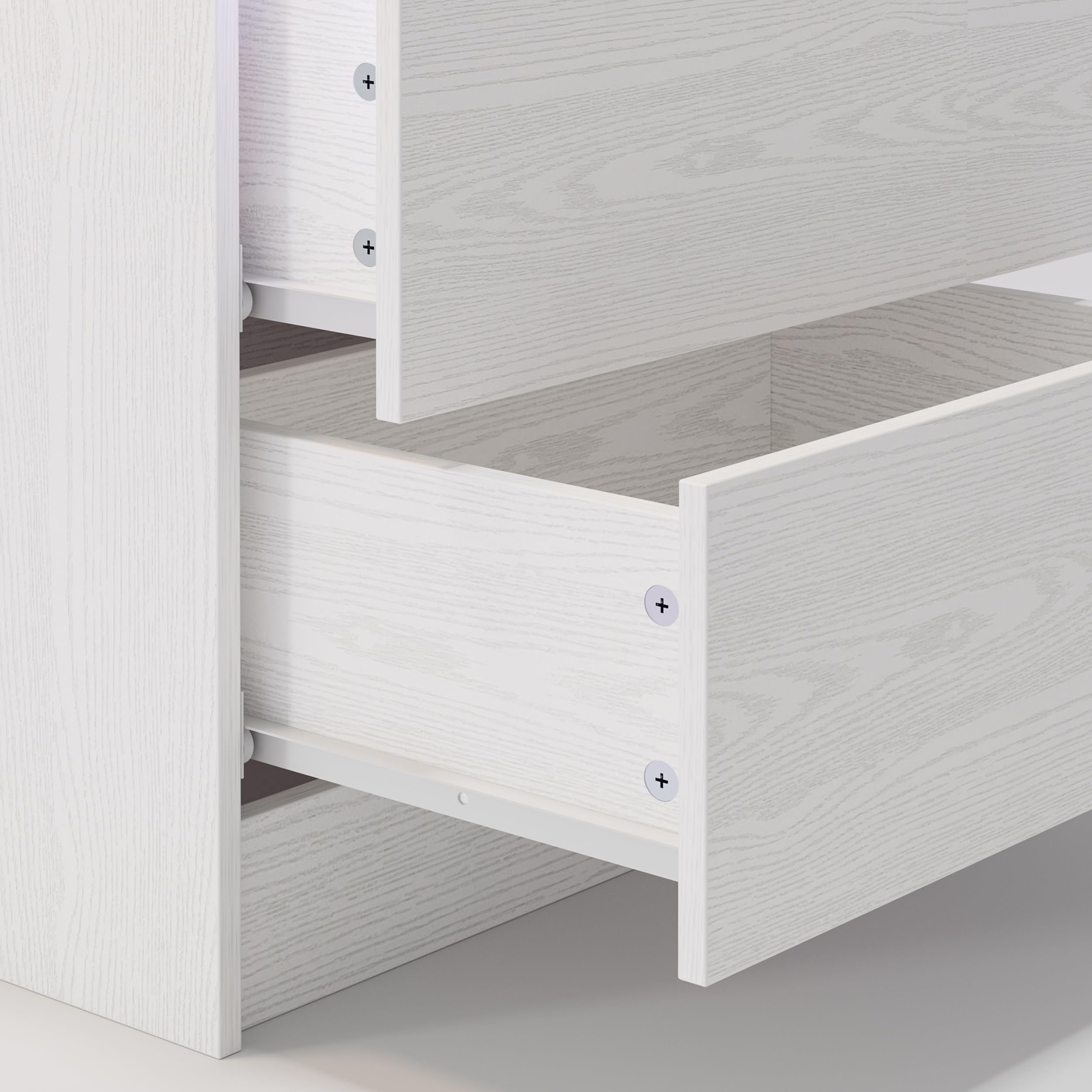 Modern White Nightstand with LED Light & USB Charging Station - 3 Drawers Bedside Table for Bedroom, Living Room | Compact End Table with Soft Glow Lighting for Phones, Books & Bedroom Essentials