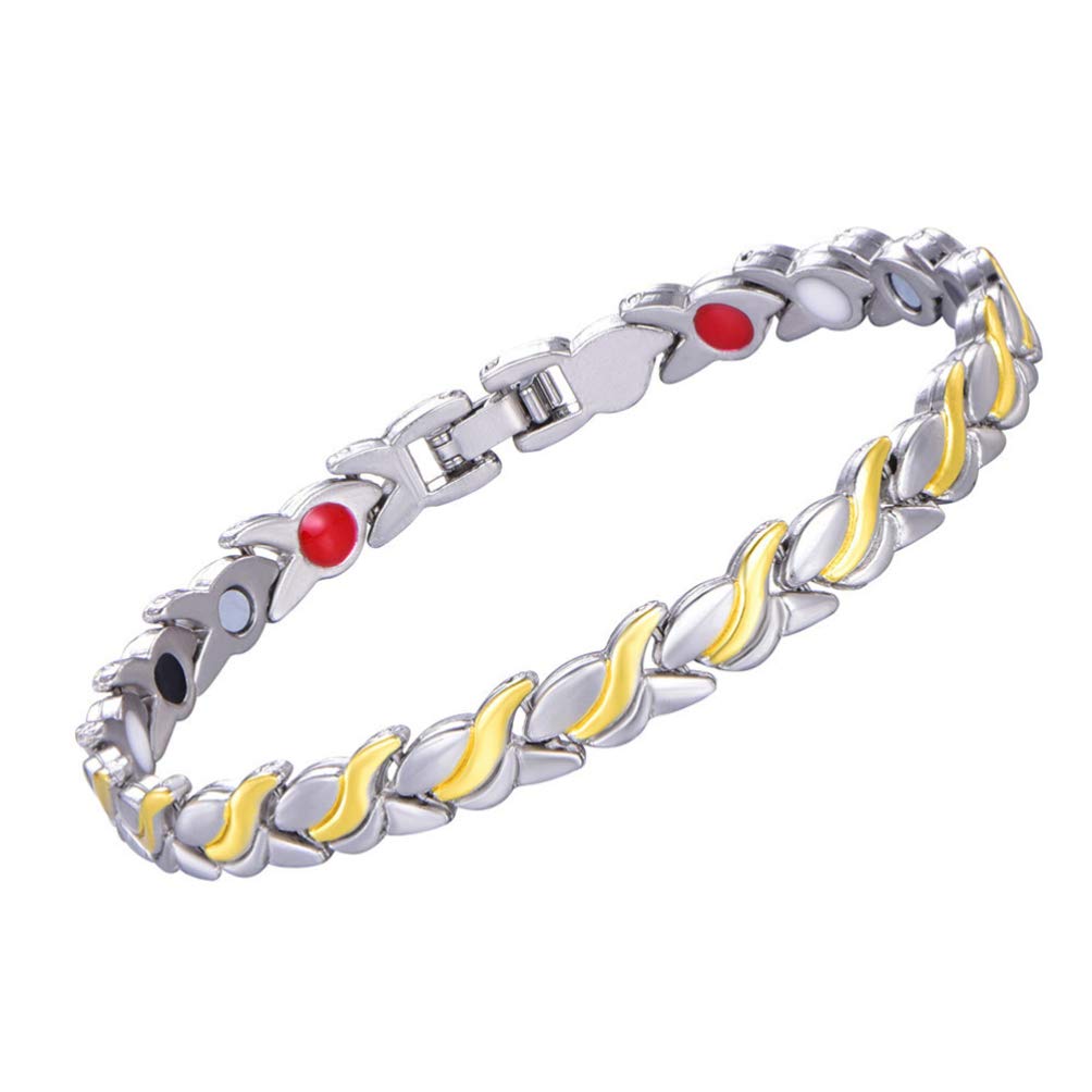 Happyyami Magnetic Charm Bracelet for Women - Adjustable Copper Wrist Link Chain with Health Benefits - Perfect Gift for Lover, Mother's Day, Birthday & Special Occasions - Wear Daily for Wellness or Style Enhancement