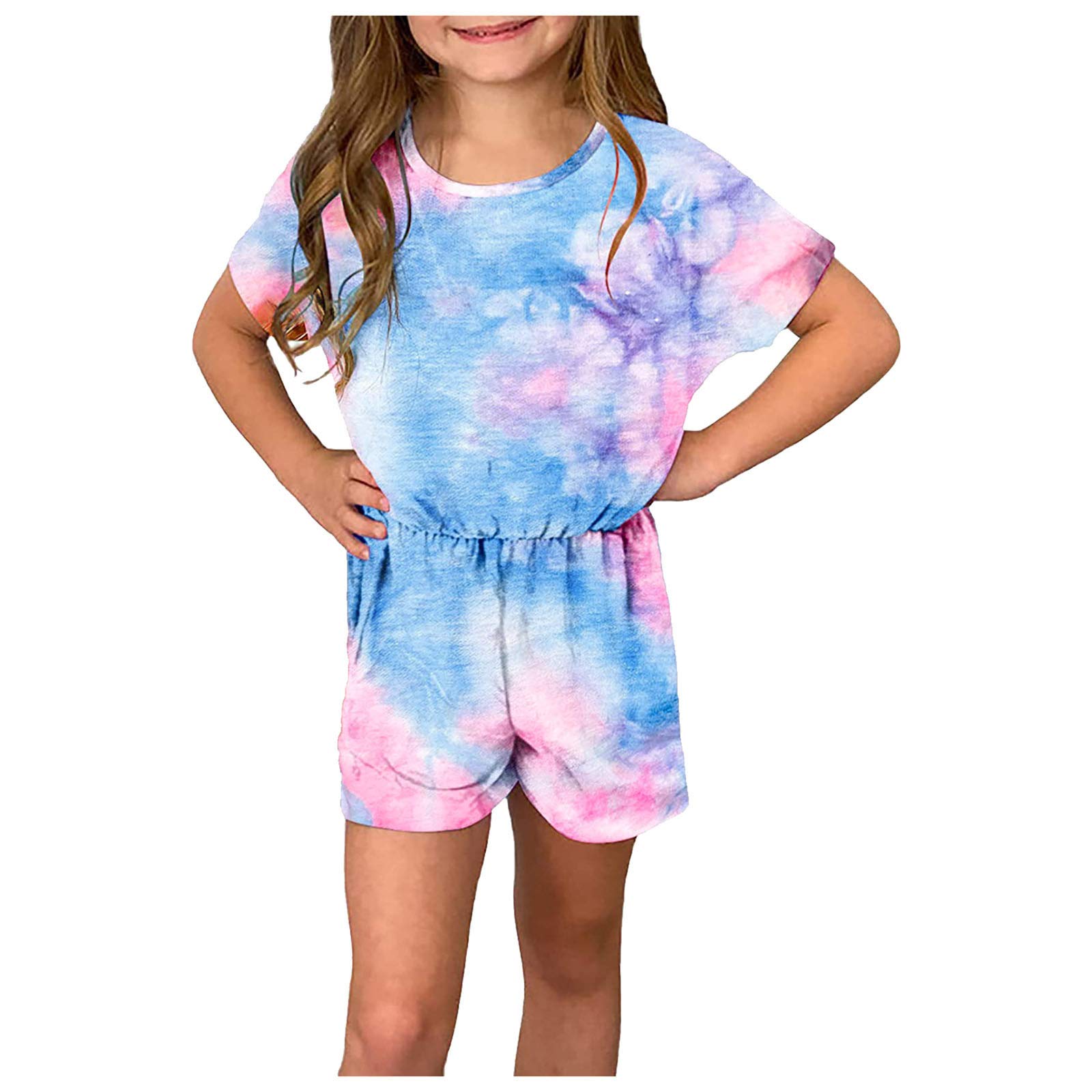 Neutral Baby Clothes for Boys & Girls - Short Sleeve Rainbow Tie-Dye Printed Romper Jumpsuit | Soft Cotton Infant Outfit for Playtime, Daycare & Photo Shoots