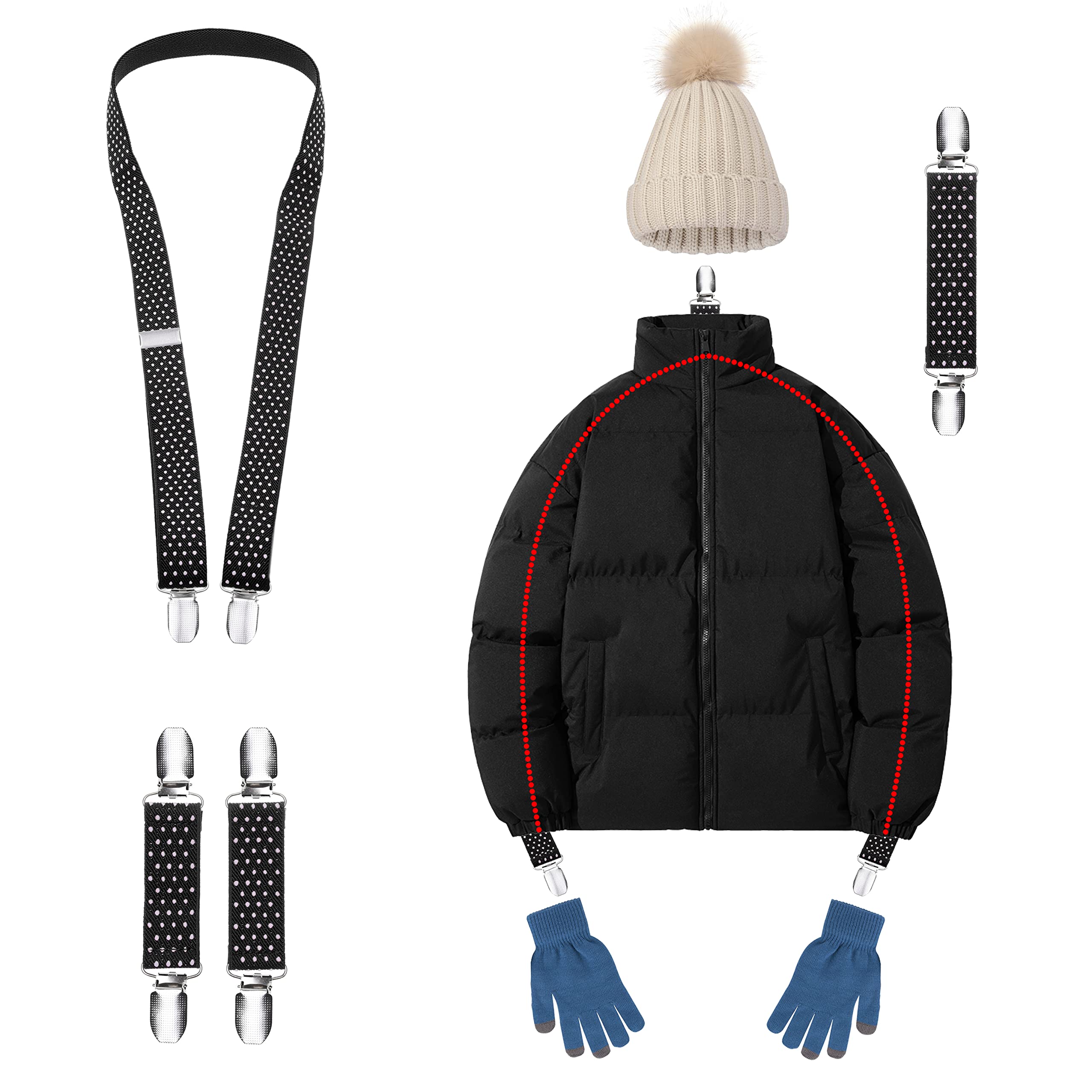 Eco-Friendly Mitten Clips & Hat Clips - Secure Gloves, Mittens, Beanies - Durable No-Loss Clips for Kids & Adults - Perfect for Winter, Skiing, School & Outdoor Activities