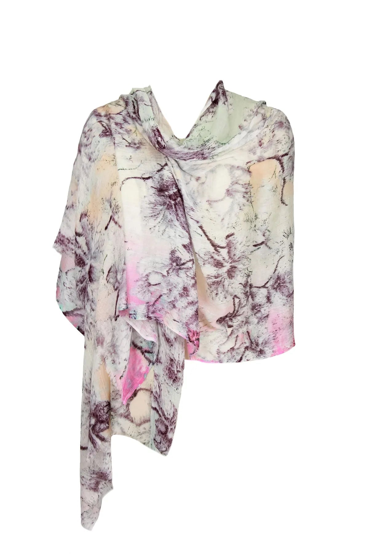 Floral Lightweight Modal Scarf for Women - Soft Breathable Shawl Wrap - Perfect for Spring Outfits, Travel Accessories & Casual Elegance