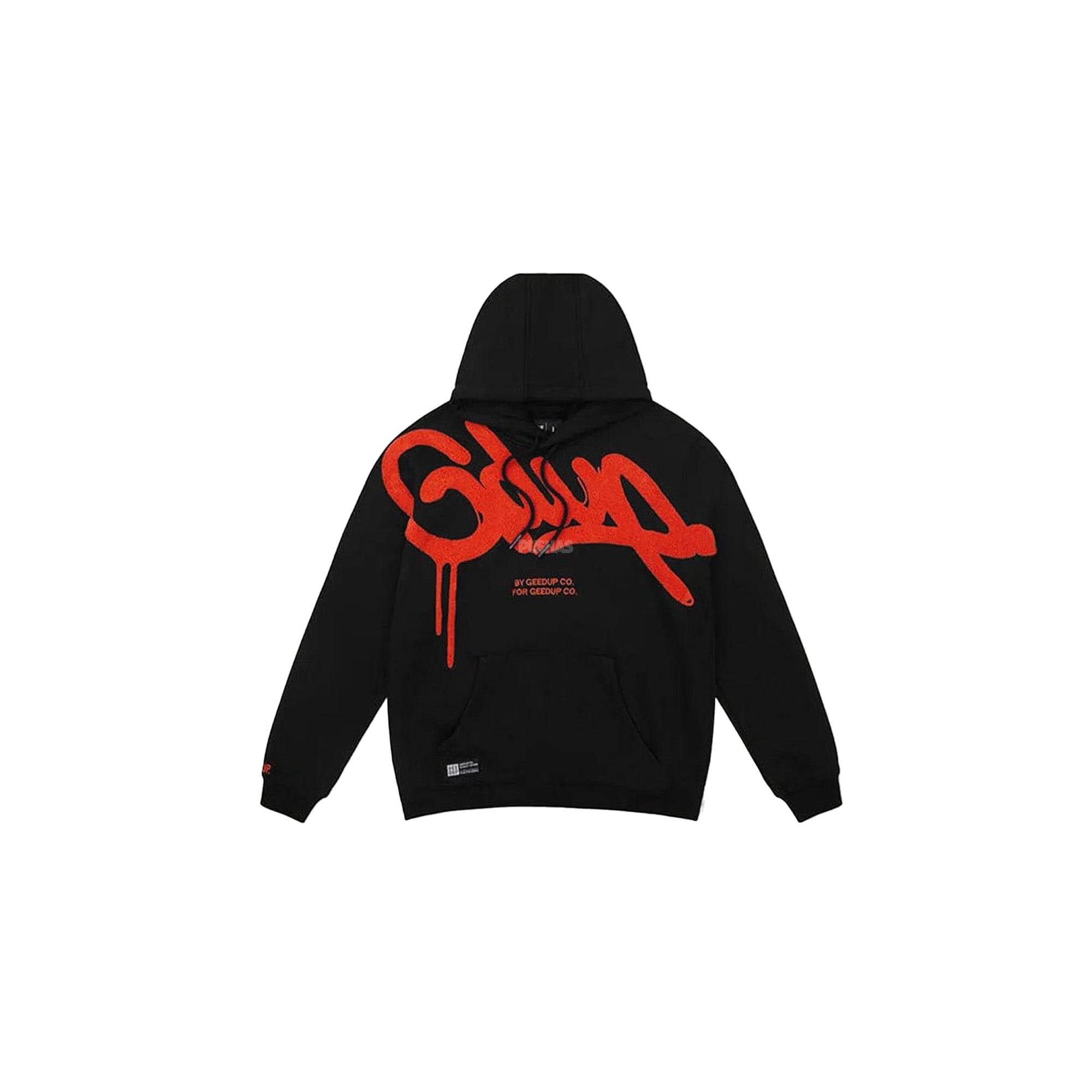 Geedup Handstyle Hoodie 'Black Burnt Orange' - Trendy Streetwear Pullover for Men & Women - Perfect for Casual Outfits, Gym Wear, and Urban Fashion