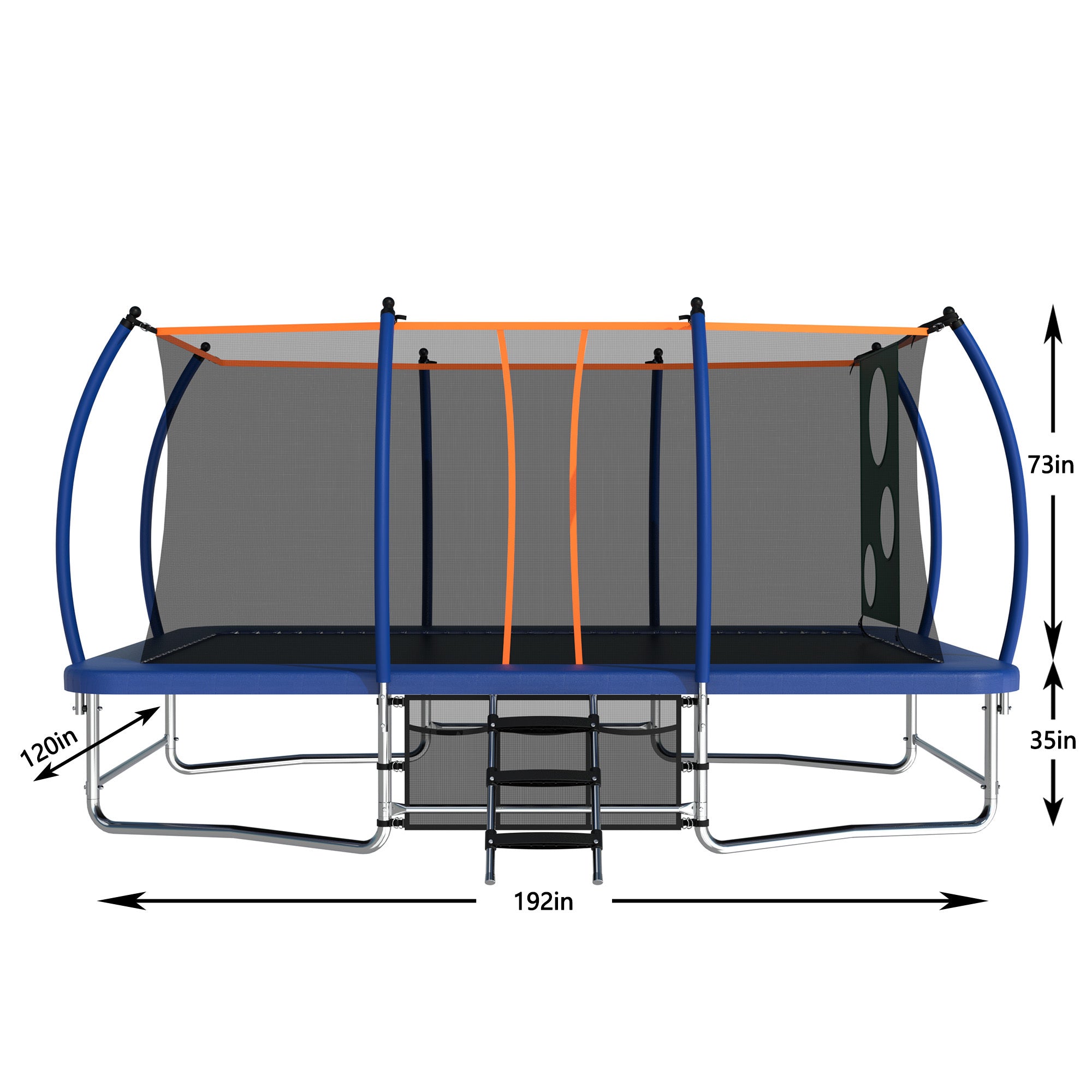 10X16FT Outdoor Square Trampoline for Kids & Adults - Heavy Duty Rectangular Bouncing Mat with Safety Net - Perfect for Backyard, Gym Training, and Family Fun Activities