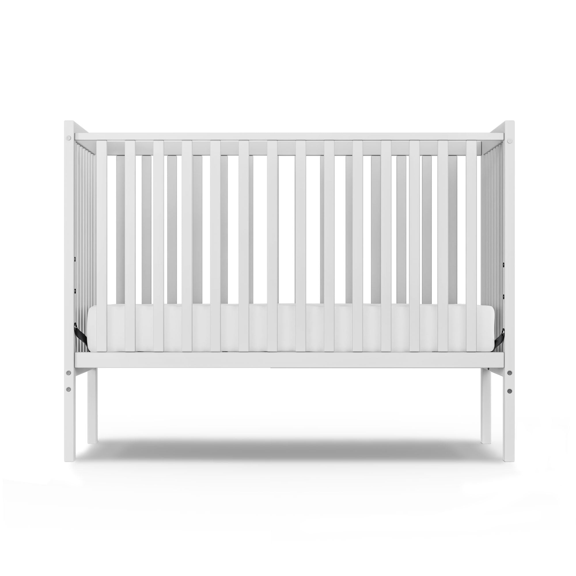 5-in-1 Convertible Baby Crib to Toddler Bed - Sustainable Natural Pinewood Nursery Furniture with Non-Toxic Finish - White | Safe & Stylish Crib for Newborns, Infants & Toddlers | Perfect for Small Spaces & Modern Nurseries