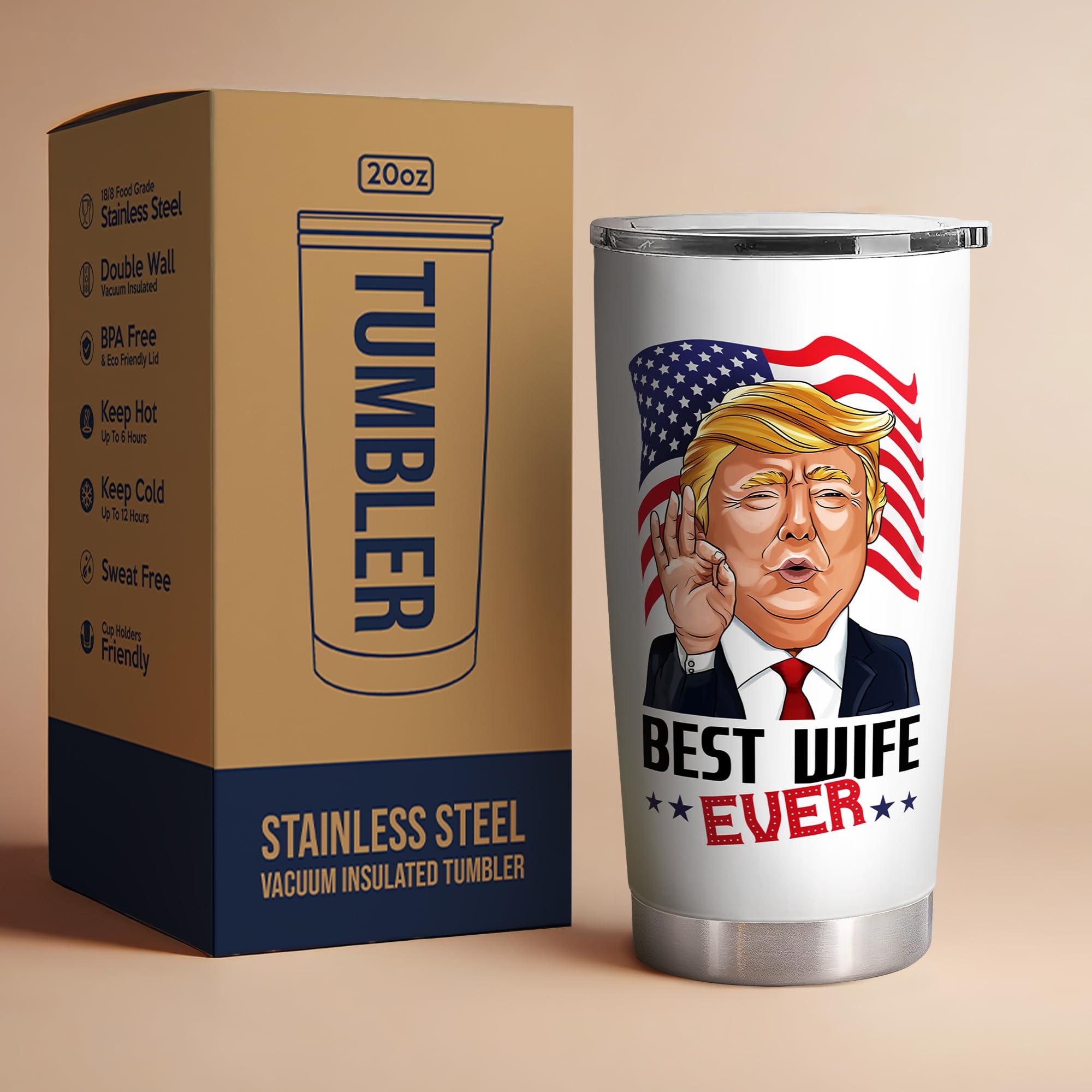 Romantic 20 Oz Stainless Steel White Tumbler - Perfect Gift for Wife from Husband, Wedding Anniversary, Birthday, Mothers Day & Christmas - Insulated Travel Mug for Coffee, Tea & Cold Drinks - Ideal for Home, Office & Outdoor Use