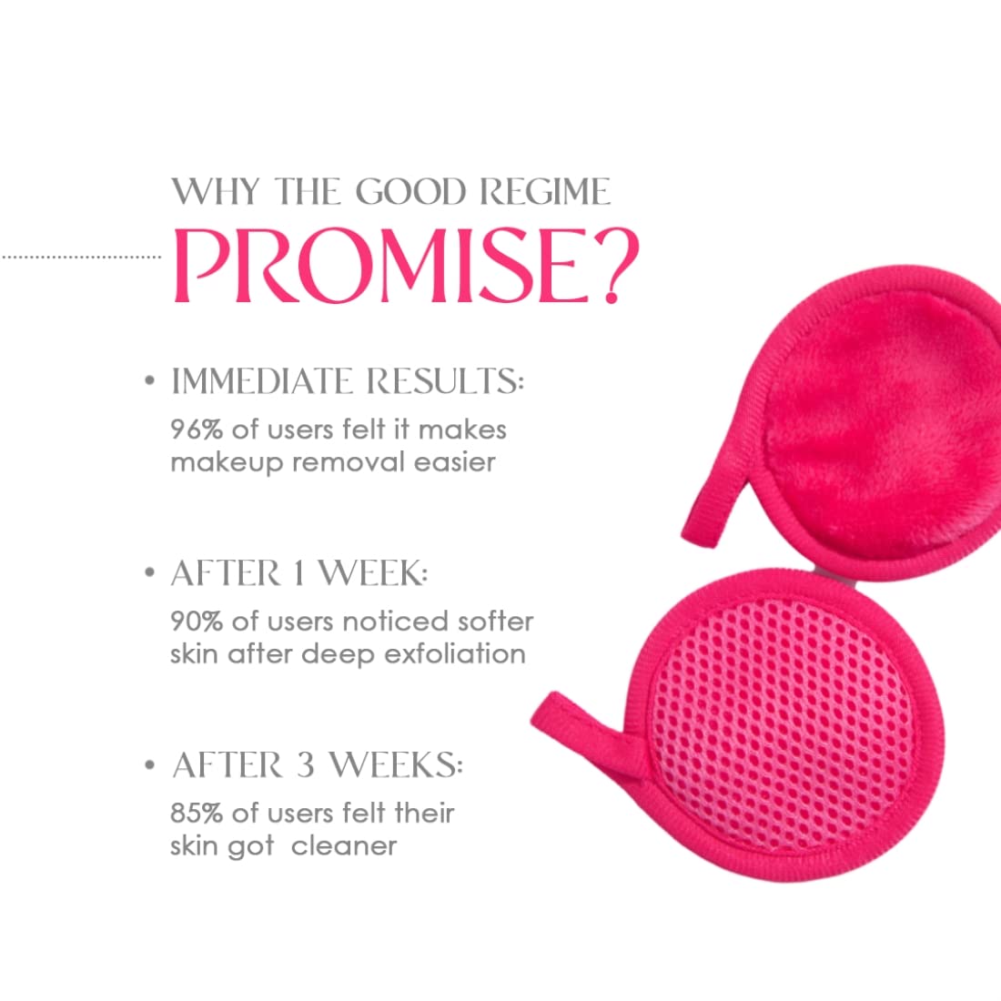 Sanfe Beauty Micellar Makeup Remover Pads - Pack of 3 | 2-in-1 Reusable Exfoliating Facial Pads for All Skin Types | Gently Removes Eye & Face Makeup | Perfect for Travel, Gym & Daily Skincare Routine