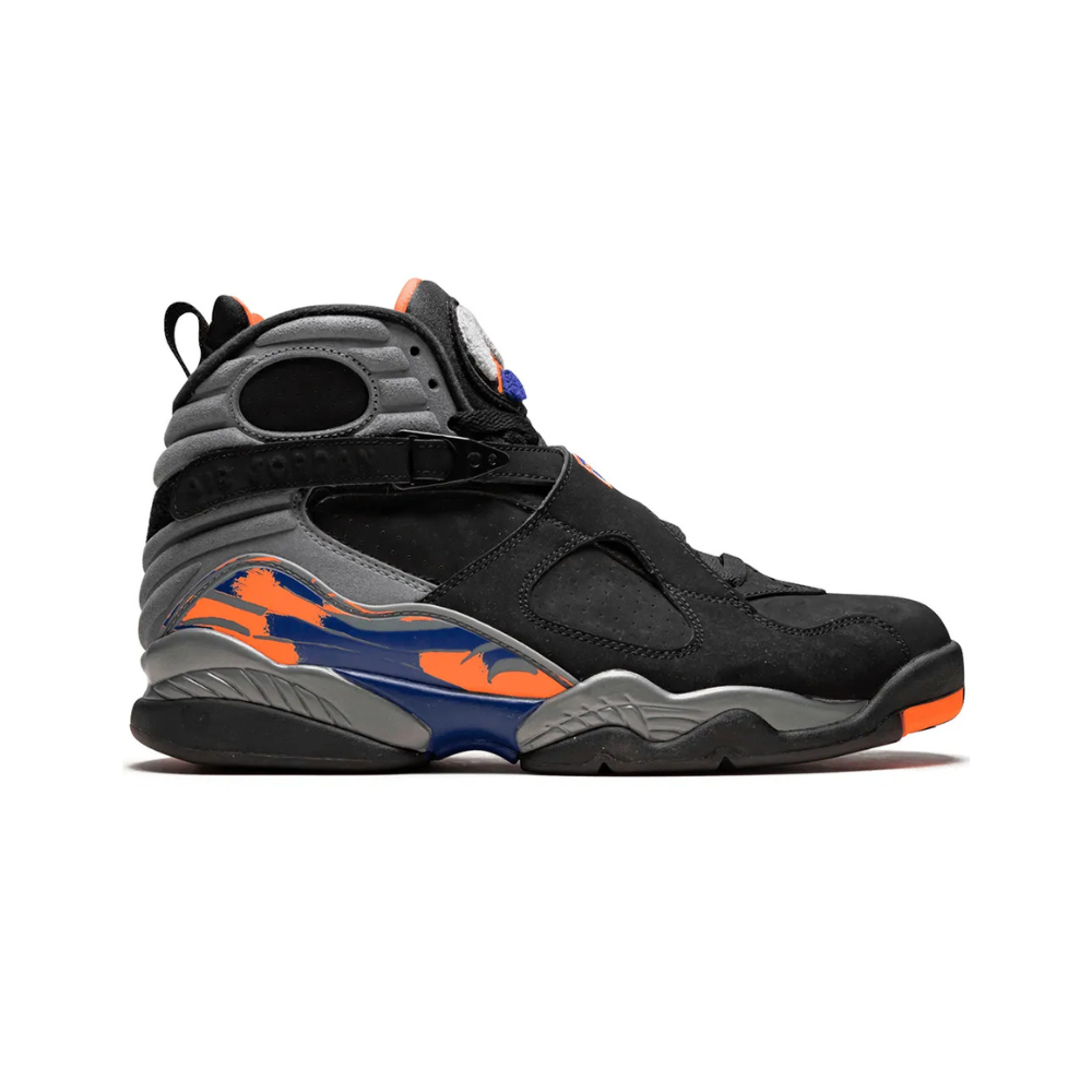 Air Jordan 8 Retro Men's Basketball Shoes - Black/Bright Citrus/Cool Grey/Deep Royal Blue - Phoenix Suns Colorway | Perfect for NBA Games, Streetwear & Sneaker Collectors