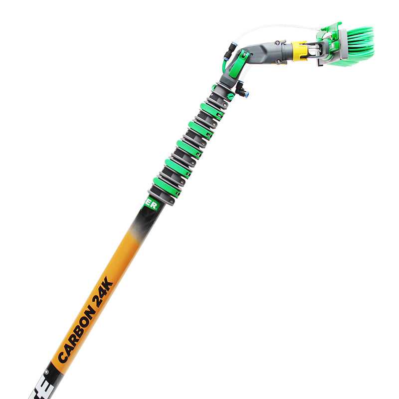 Unger Gen2 nLITE® Carbon 24K Complete Window Cleaning Kit - Professional Squeegee with Carbon Fiber Pole for High-Rise Buildings & Hard-to-Reach Windows - Perfect for Commercial & Residential Use