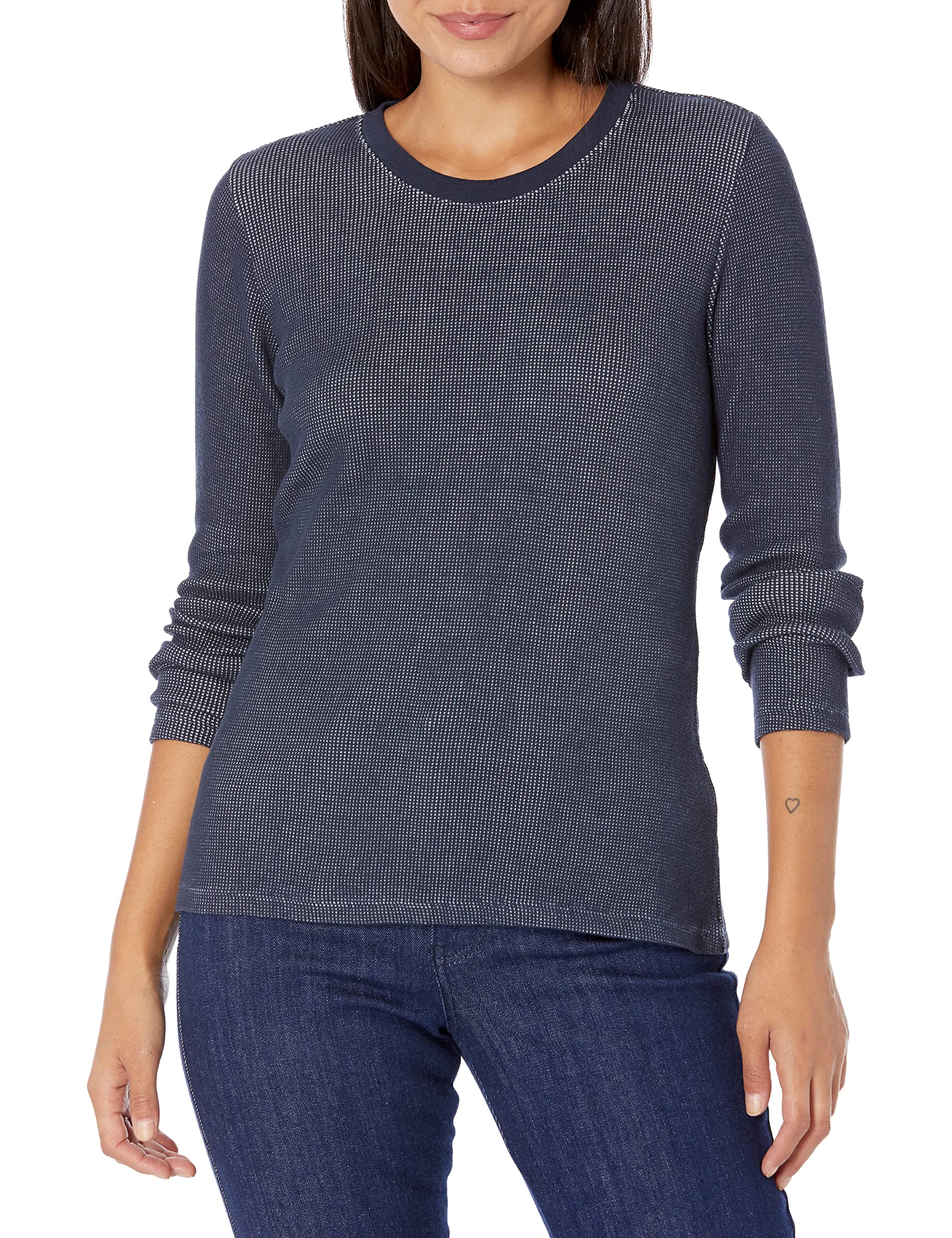 Women's Long Sleeve Waffle Knit Crew Neck Sweater - Soft & Warm Winter Pullover for Casual Outfits, Layering & Cozy Loungewear