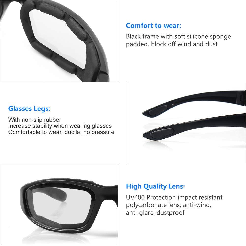 UV-Protected Motorcycle Glasses - Windproof, Dustproof for Outdoor Riding