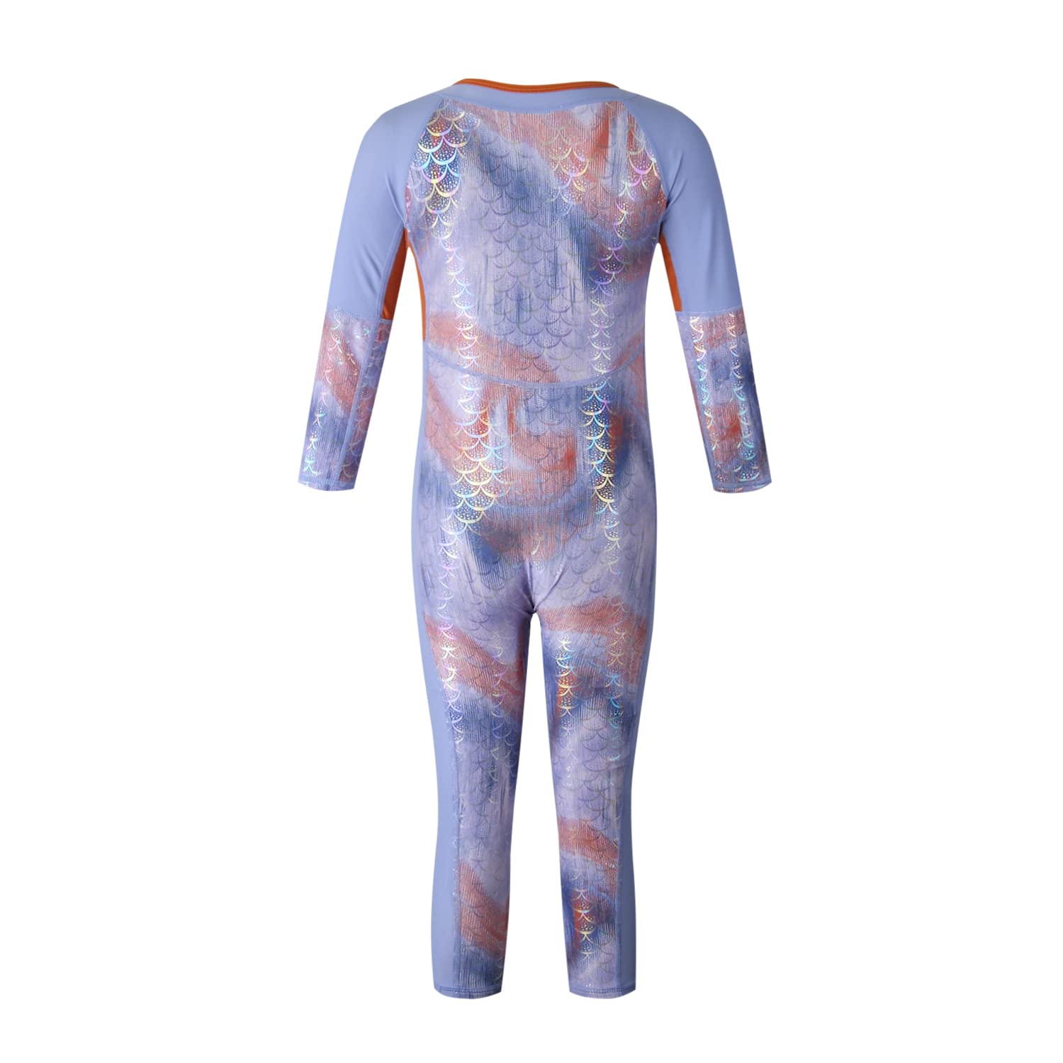 Vivobiniya Girls Long Sleeve Mermaid Swimsuit - Fish Scale Print One Piece Bathing Suit for Teens | Beach, Pool, Water Park & Summer Vacation Wear