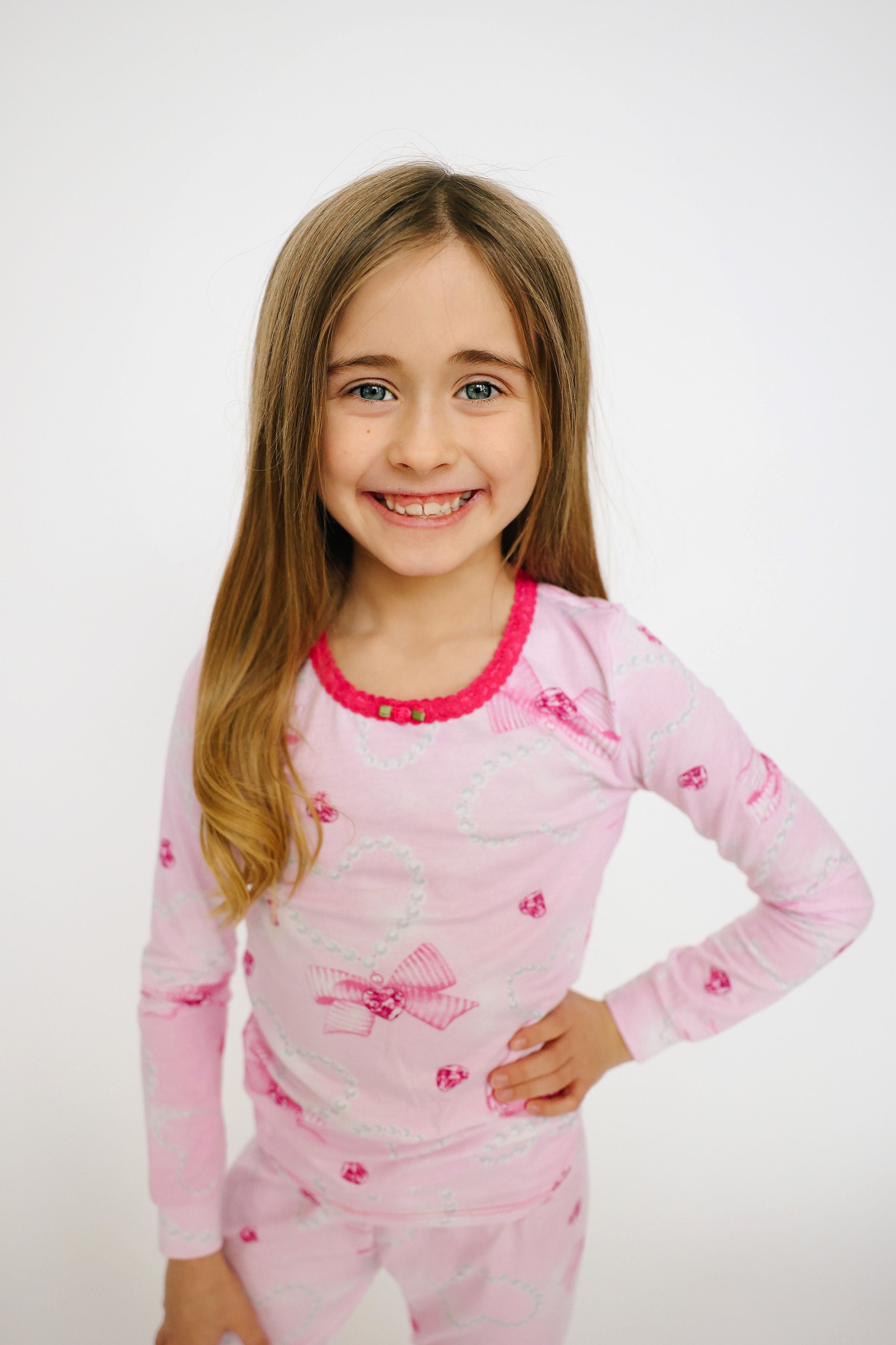Mommy & Me Matching Pearl Hearts Full Length Outfit Set - Perfect for Family Photos, Holidays & Special Occasions