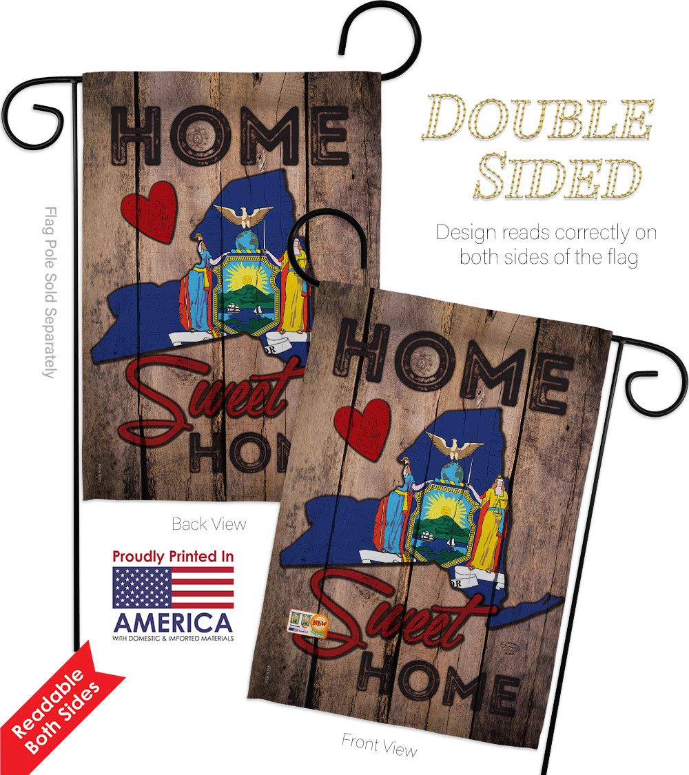 New York Garden Flag Set with Stand - Double-Sided 13x18.5