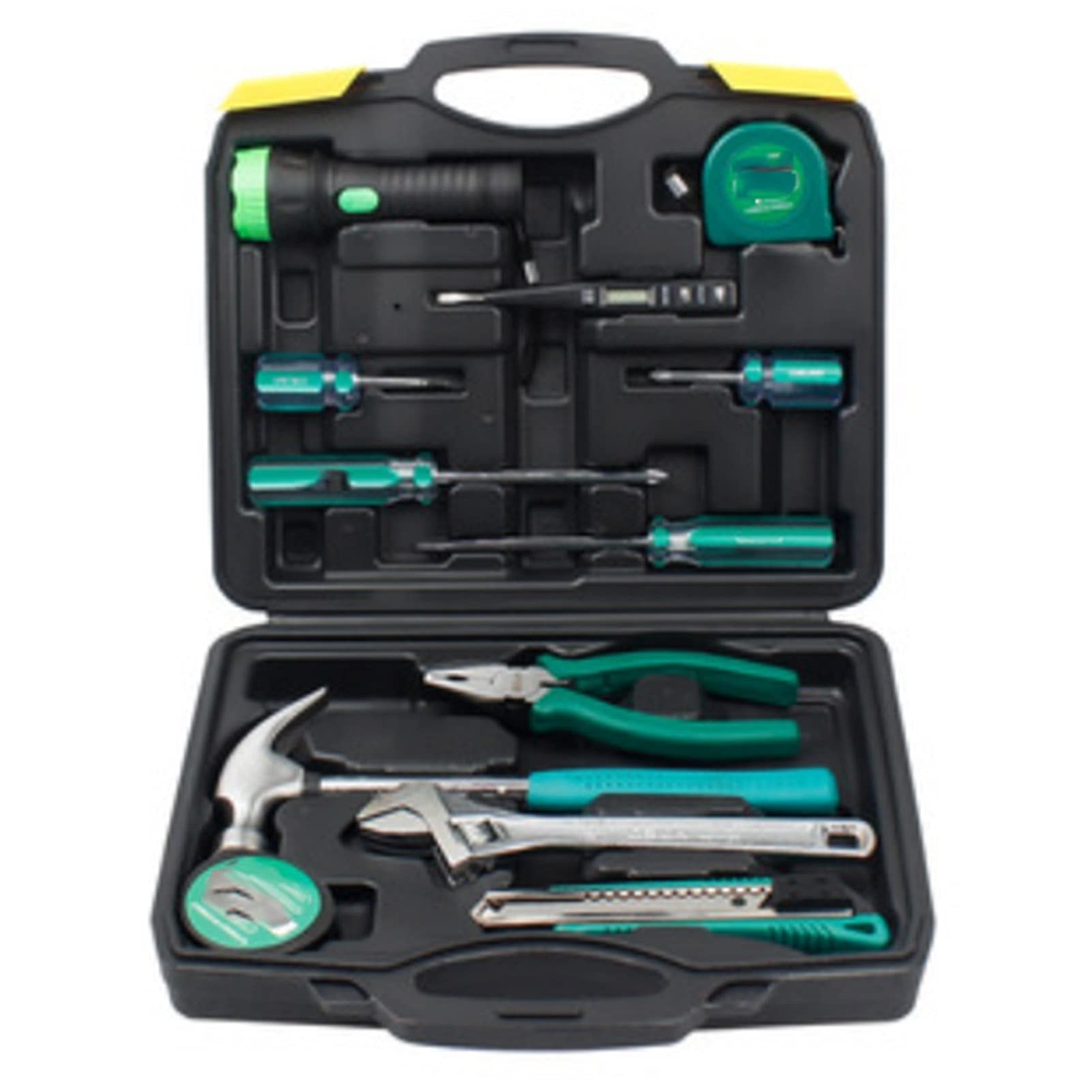 9-Piece Home & Auto Repair Tool Kit with Socket Wrench Set - 13pc Mixed Hand Tools in Portable Plastic Toolbox Case | Perfect for DIY Projects, Car Maintenance & Household Repairs