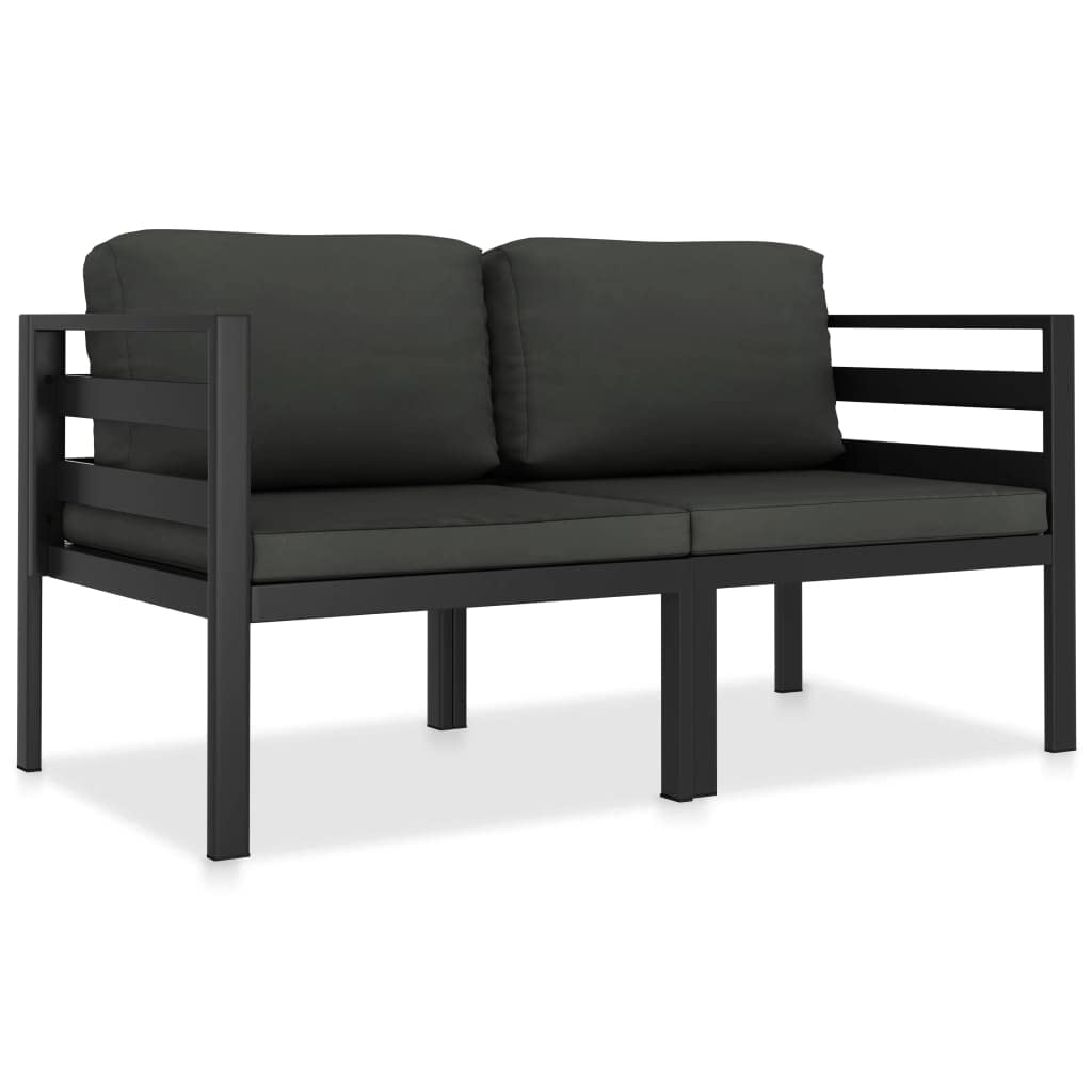 2-Piece Patio Sofa Set with Waterproof Cushions, Durable Aluminum Frame in Anthracite - Perfect for Outdoor Garden, Poolside & Backyard Relaxation