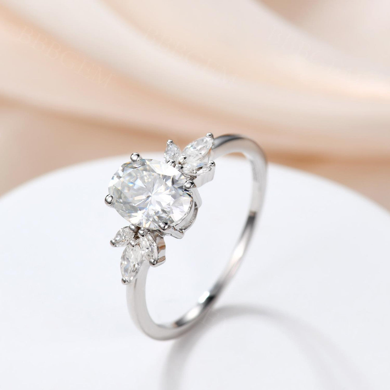14K Rose Gold Oval Moissanite Engagement Ring - Wedding, Promise & Anniversary Jewelry for Women | Perfect for Proposals, Bridal Sets & Special Occasions