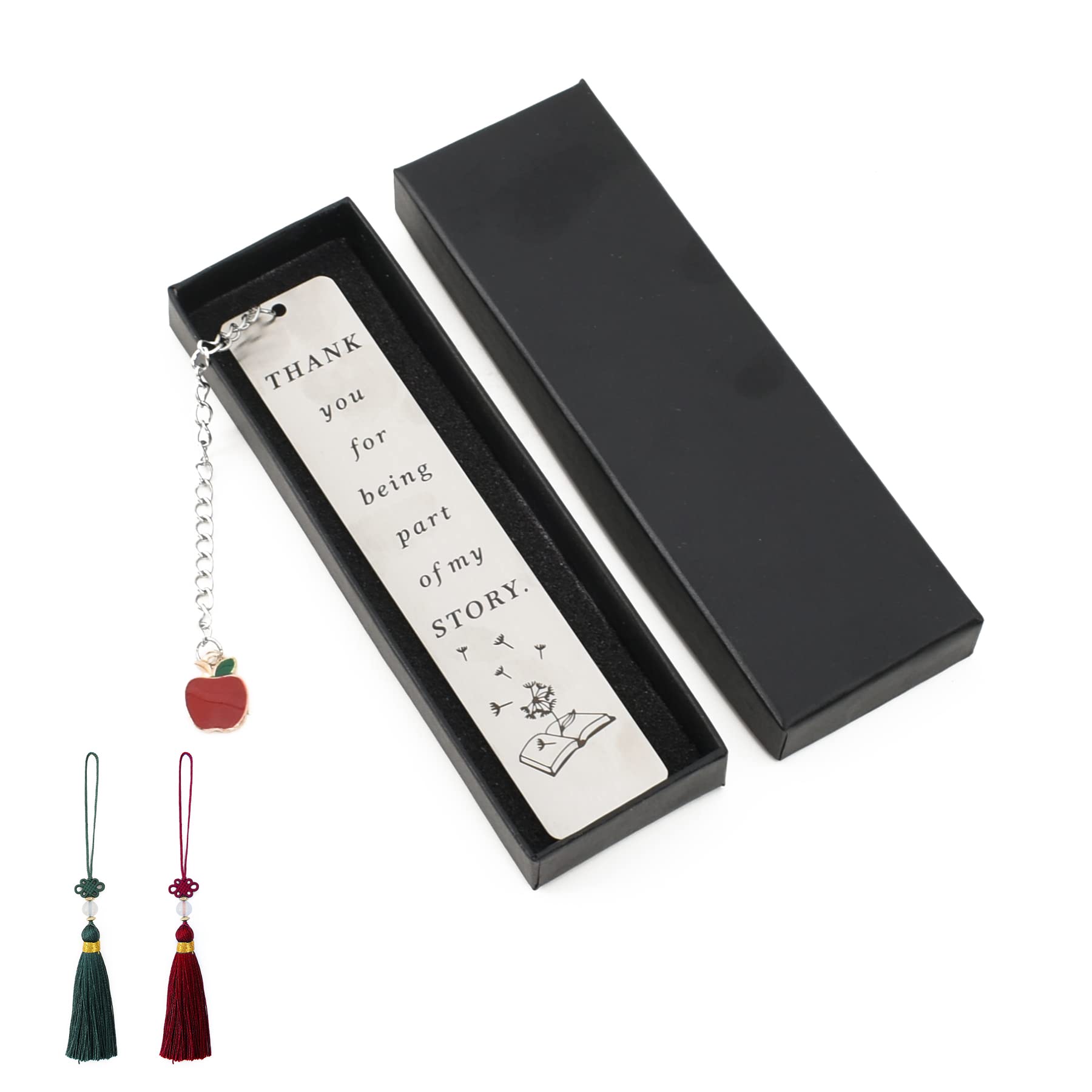 VIOCIWUO Stainless Steel Bookmark with Chain & Replaceable Tassel - Chinese Knot Design for Students, Teachers & Book Lovers - Perfect Gift for Graduation, Christmas & Teacher's Day - Great for Reading, Collecting & Gift Giving