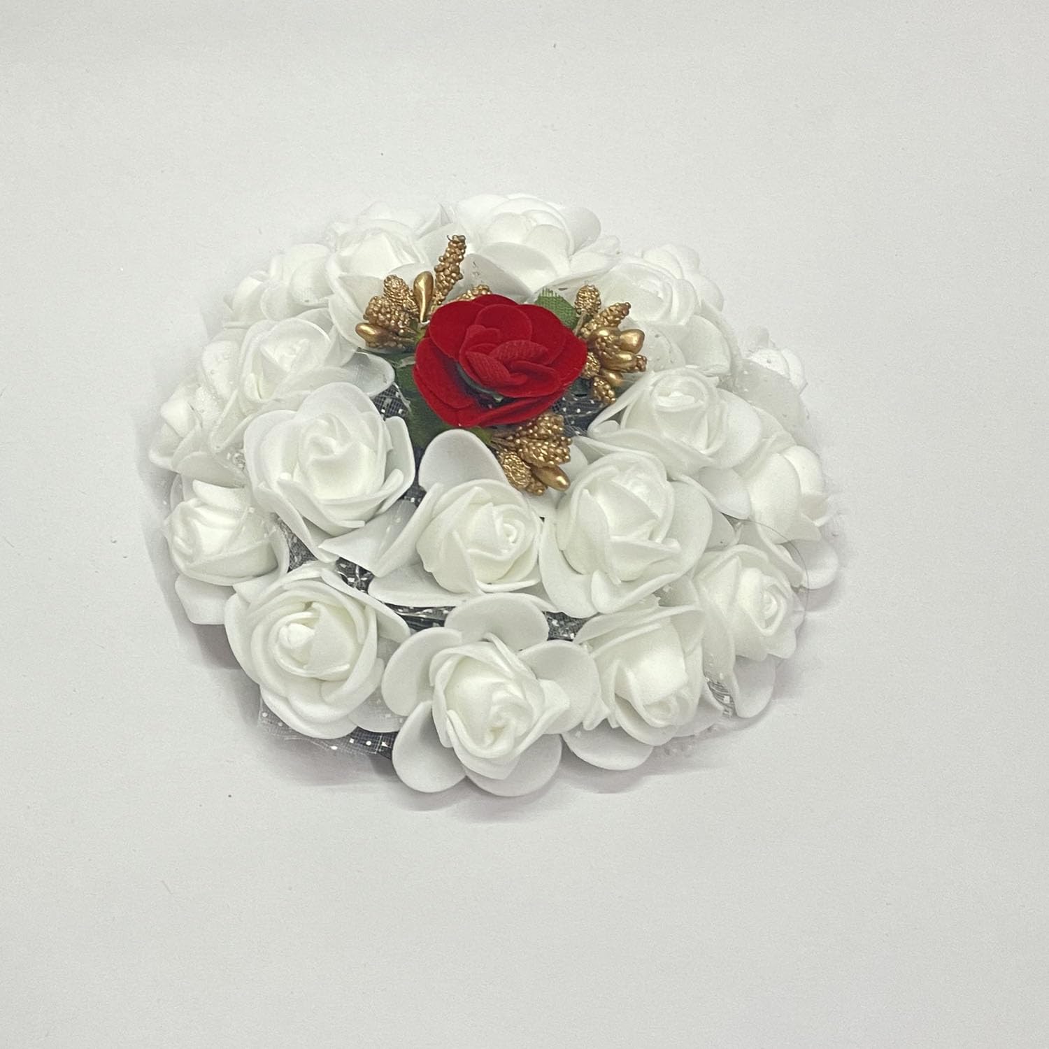 Maahal Bridal Bun Juda Maker Flower Gajra - White Hair Accessories for Women & Girls (Pack of 1) | Perfect for Weddings, Parties & Traditional Indian Hairstyles