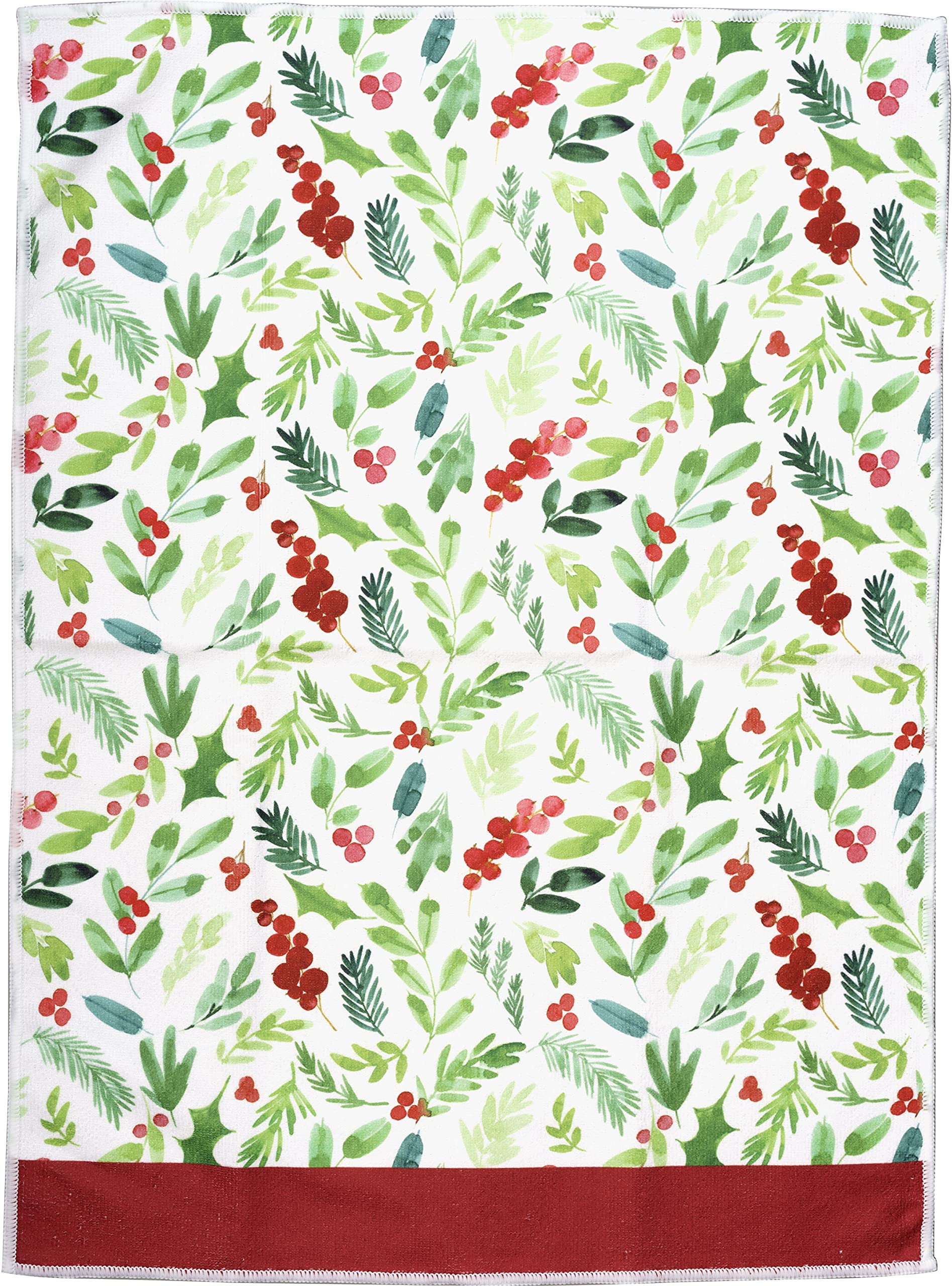 Set of 2 Christmas Holiday Tea Towels 27.5x19.75 Inch - Festive Winter Kitchen & Bathroom Towels for Decor, Gift & Holiday Cleaning - Perfect for Christmas Decorations, Hostess Gifts & Seasonal Home Use