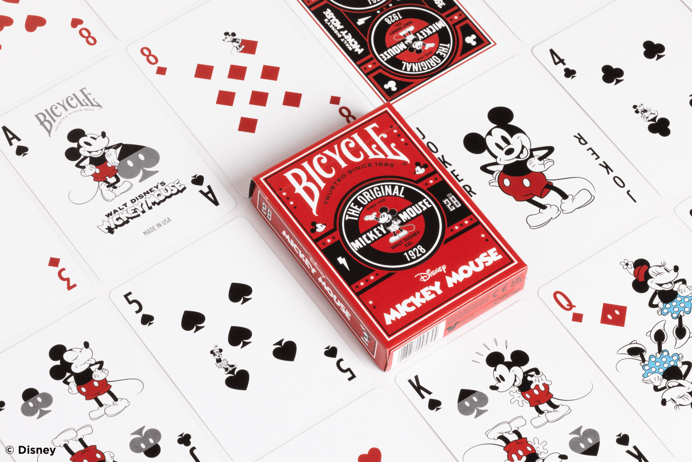 Disney Mickey Mouse Playing Cards - Classic Edition Bicycle Brand for Poker, Magic Tricks, and Family Game Nights