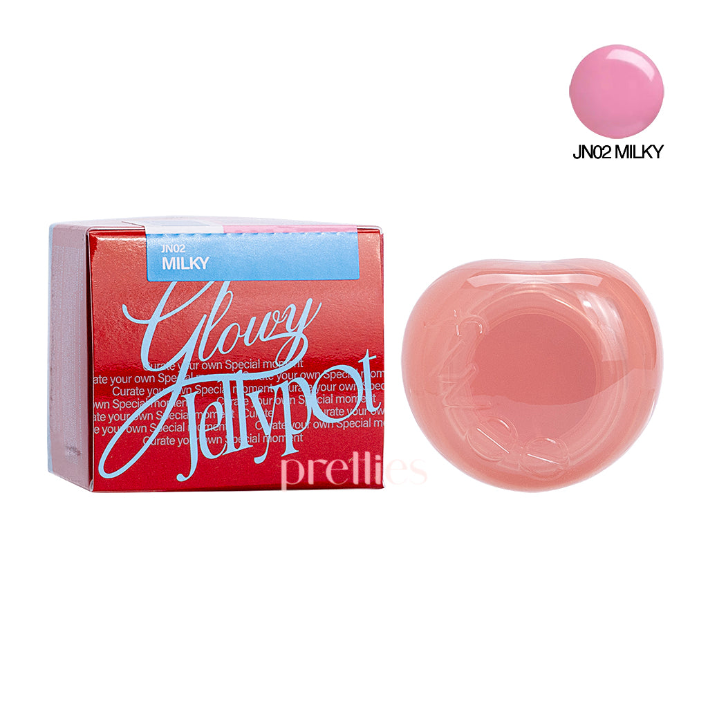 Fwee Lip & Cheek Glowy Jelly Pot 4g - Milky Pink Tint for Natural Flush | Multi-Use Cream Blush & Lip Tint for Everyday Makeup & On-The-Go Touch Ups