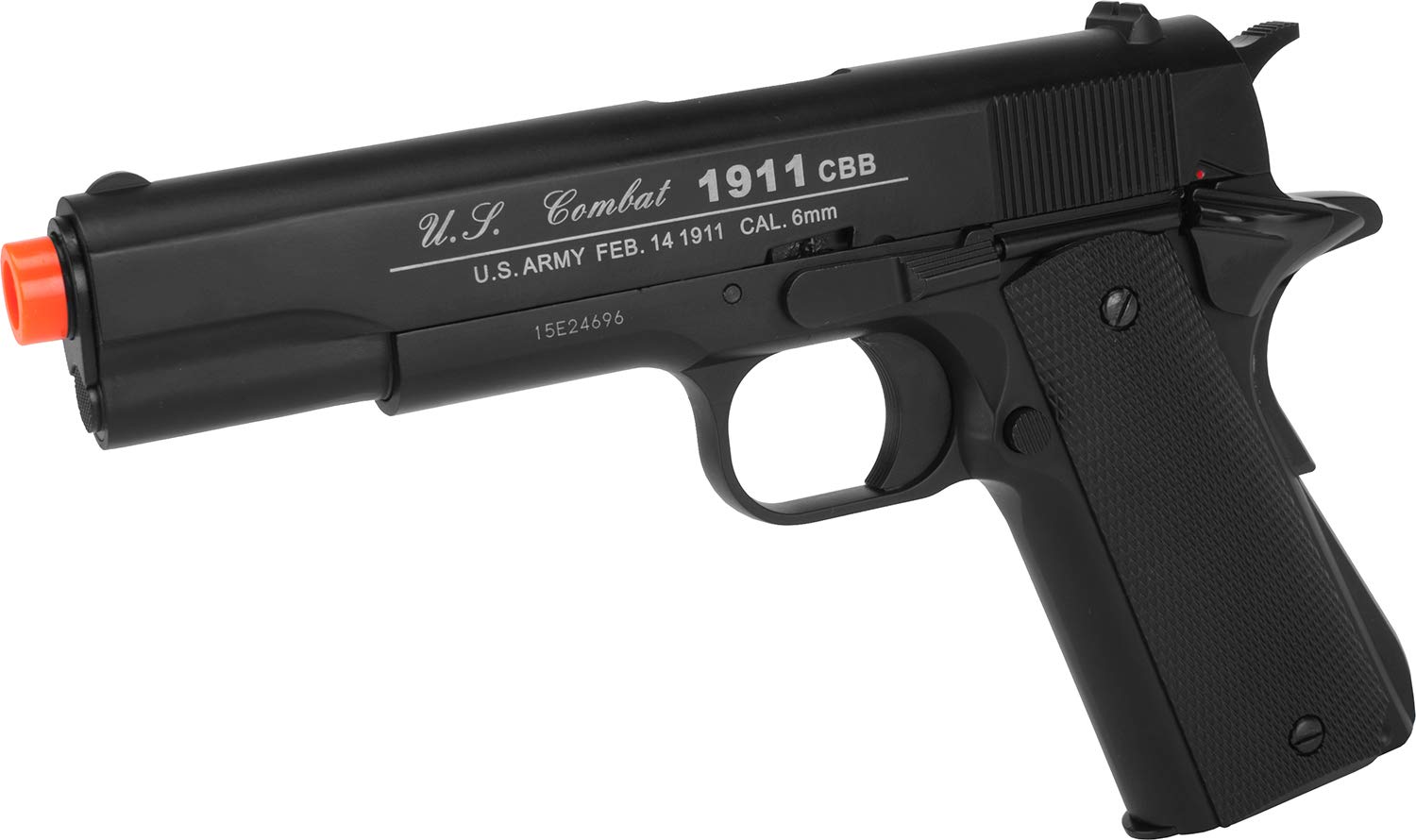 Win Gun Airsoft 1911A1 CO2 Blowback Pistol - Black - Realistic Airsoft Gun for Tactical Training & Target Shooting - Perfect for Military Simulation & Outdoor Games