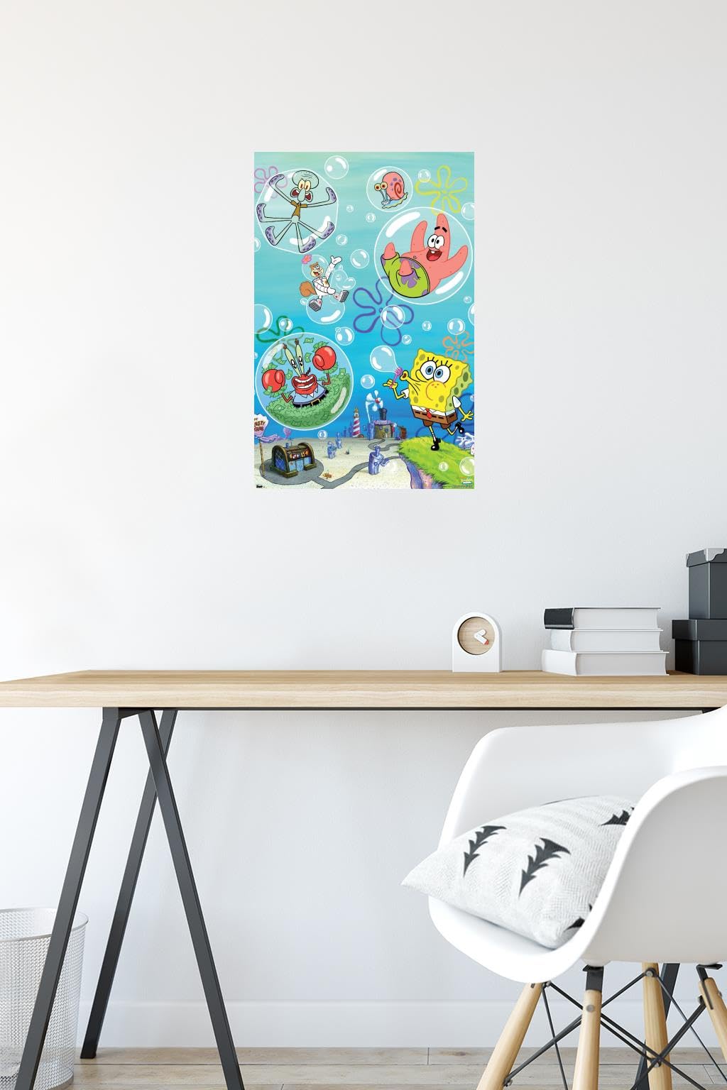 Trends International Nickelodeon SpongeBob SquarePants Bubbles Wall Poster - 14.725 x 22.375 Inches, Premium Unframed Art Print for Kids Room Decor, TV Show Fans & Cartoon Lovers