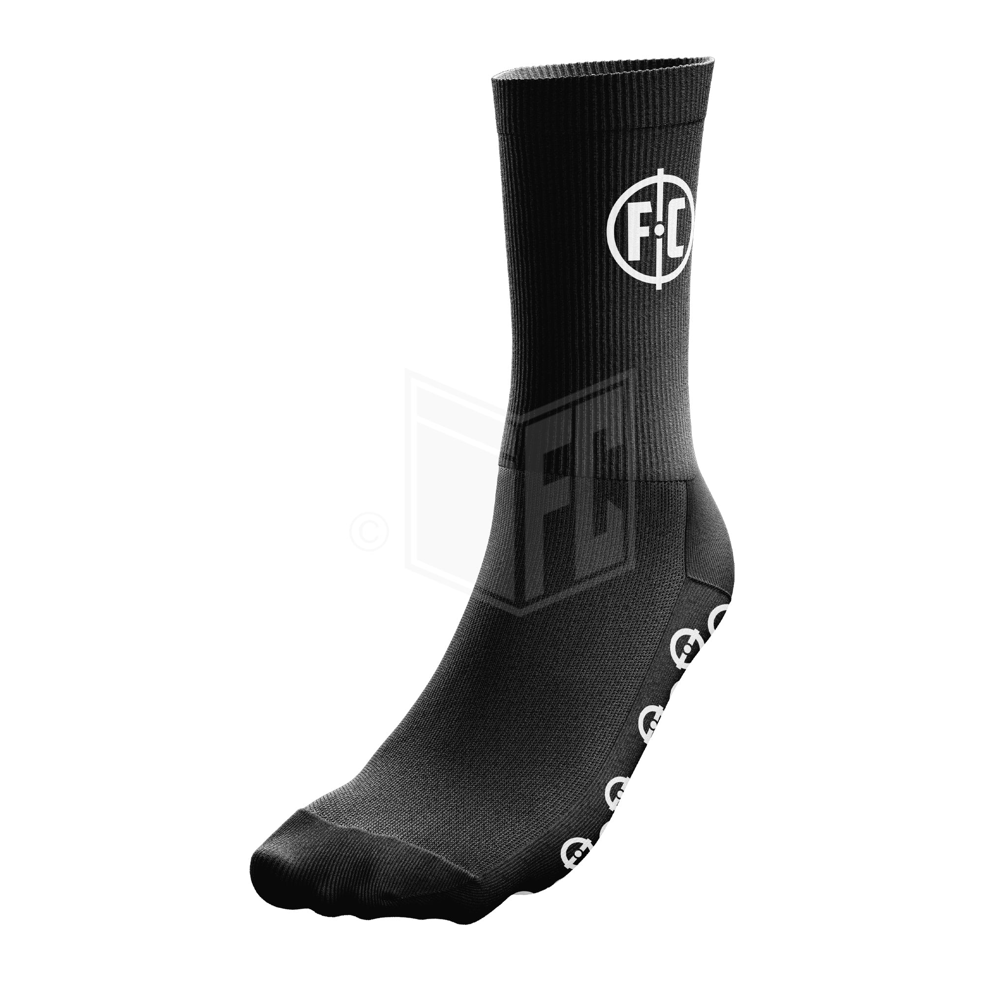 FC Glu Sock - Black Compression Socks for Men & Women - Improve Blood Circulation & Reduce Swelling - Perfect for Running, Travel & Work