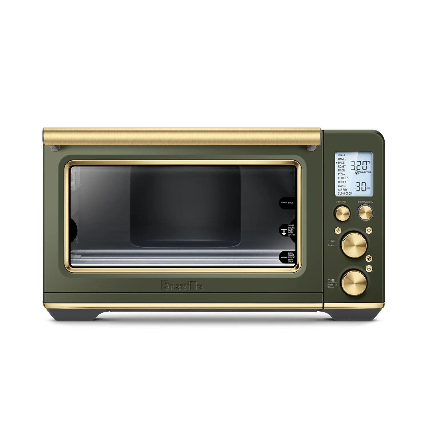 Breville Smart Oven Air Fryer Pro with Convection - Olive Tapenade Brass (BOV860OLB) - Countertop Oven for Baking, Roasting, Air Frying & More - Perfect for Kitchens, Small Spaces & Entertaining