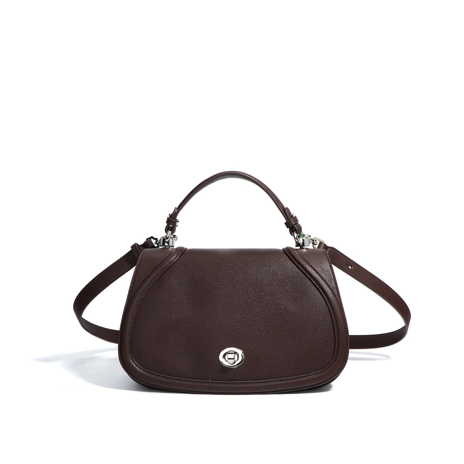 Stylish Curved Flap Saddle Bag for Women - Vintage Leather Crossbody Purse with Adjustable Strap | Perfect for Everyday Use, Travel & Casual Outings