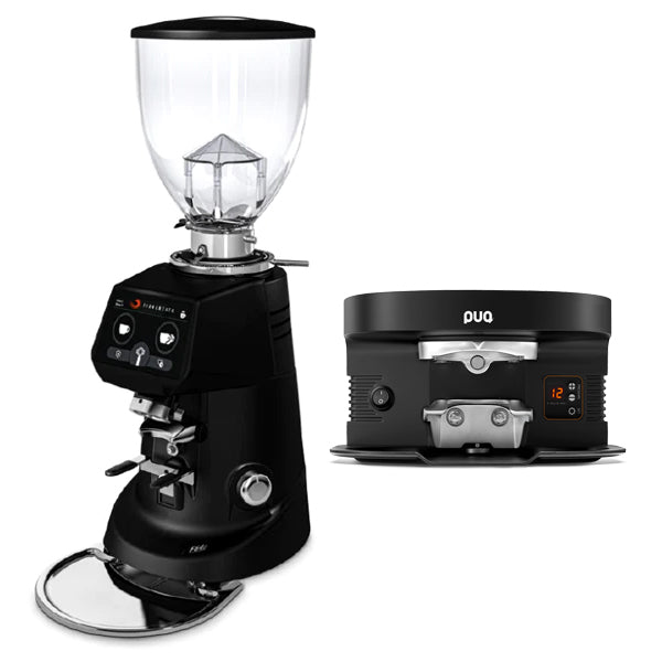 Fiorenzato F64 Pro / E XGI Commercial Coffee Grinder & Puqpress M4 Automatic Tamper Bundle - Perfect for Espresso Bars & Specialty Coffee Shops