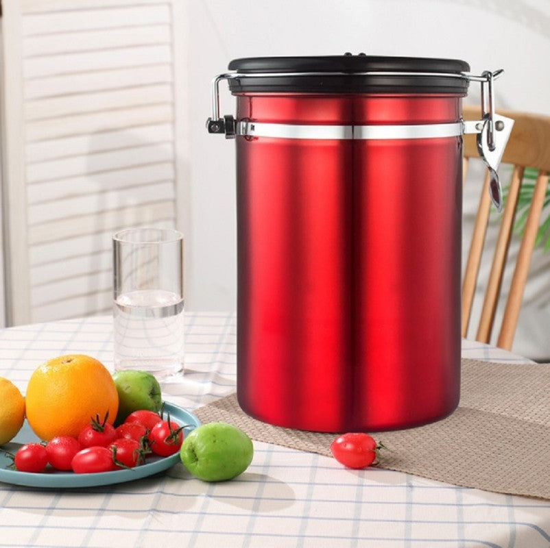 1.2L Large Red Food Storage Container with Measuring Spoon - Perfect for Kitchen, Pantry & Meal Prep Organization