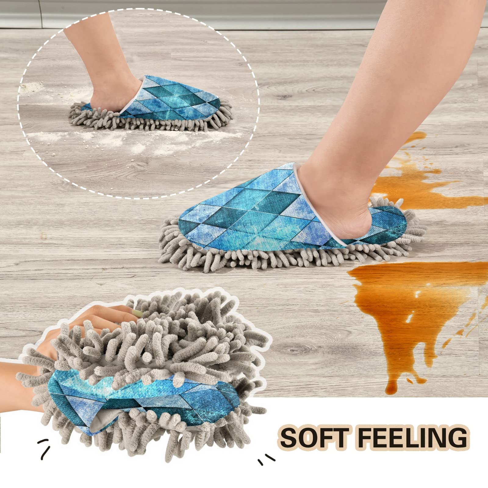 Unisex Mop Slippers Shoes - Soft Cleaning House Slippers for Dusting & Spa Relaxation (Size M-L) | Perfect for Home Cleaning, Pet Hair Removal & Relaxing Foot Care