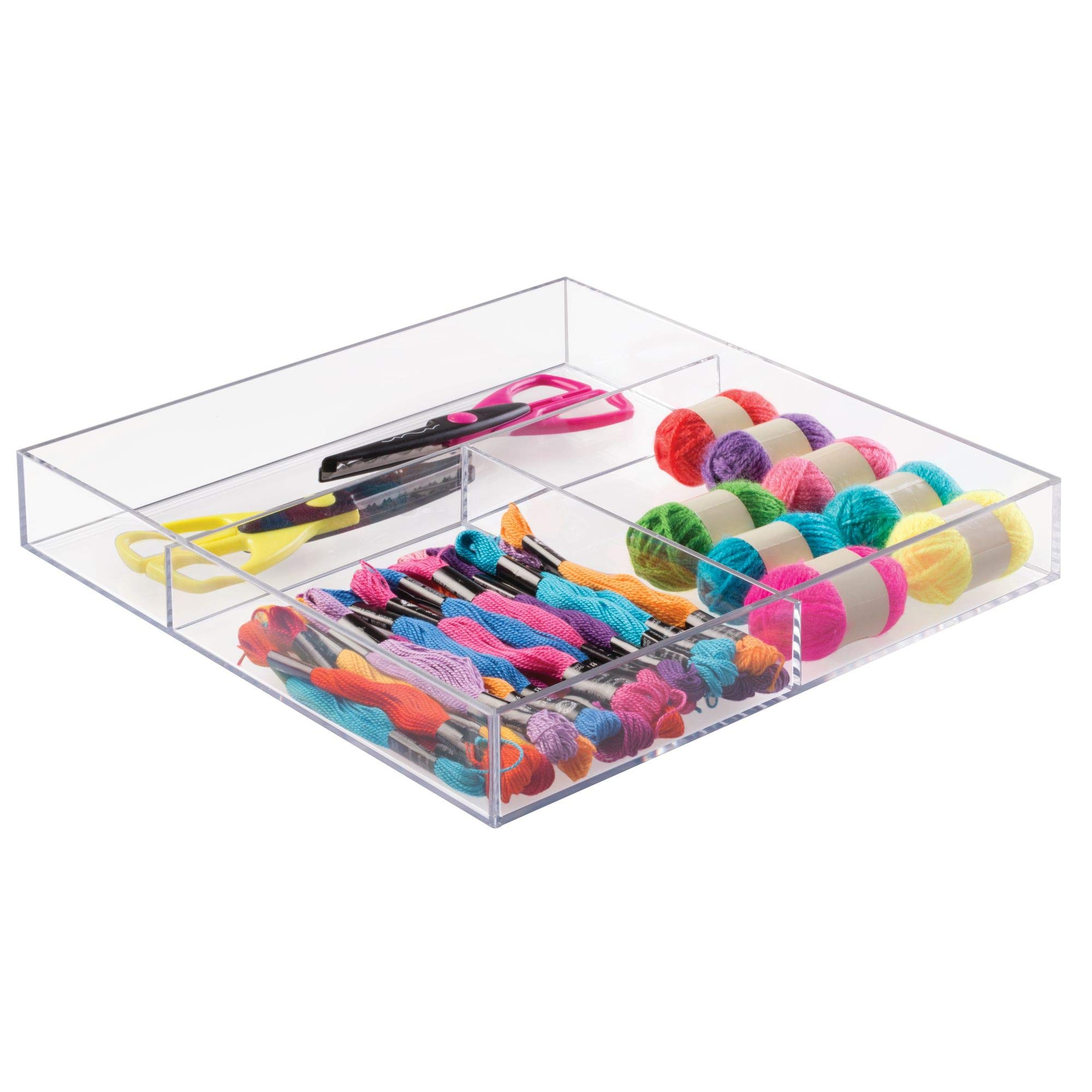 iDesign Clarity Plastic Divided Organizer Tray - 12