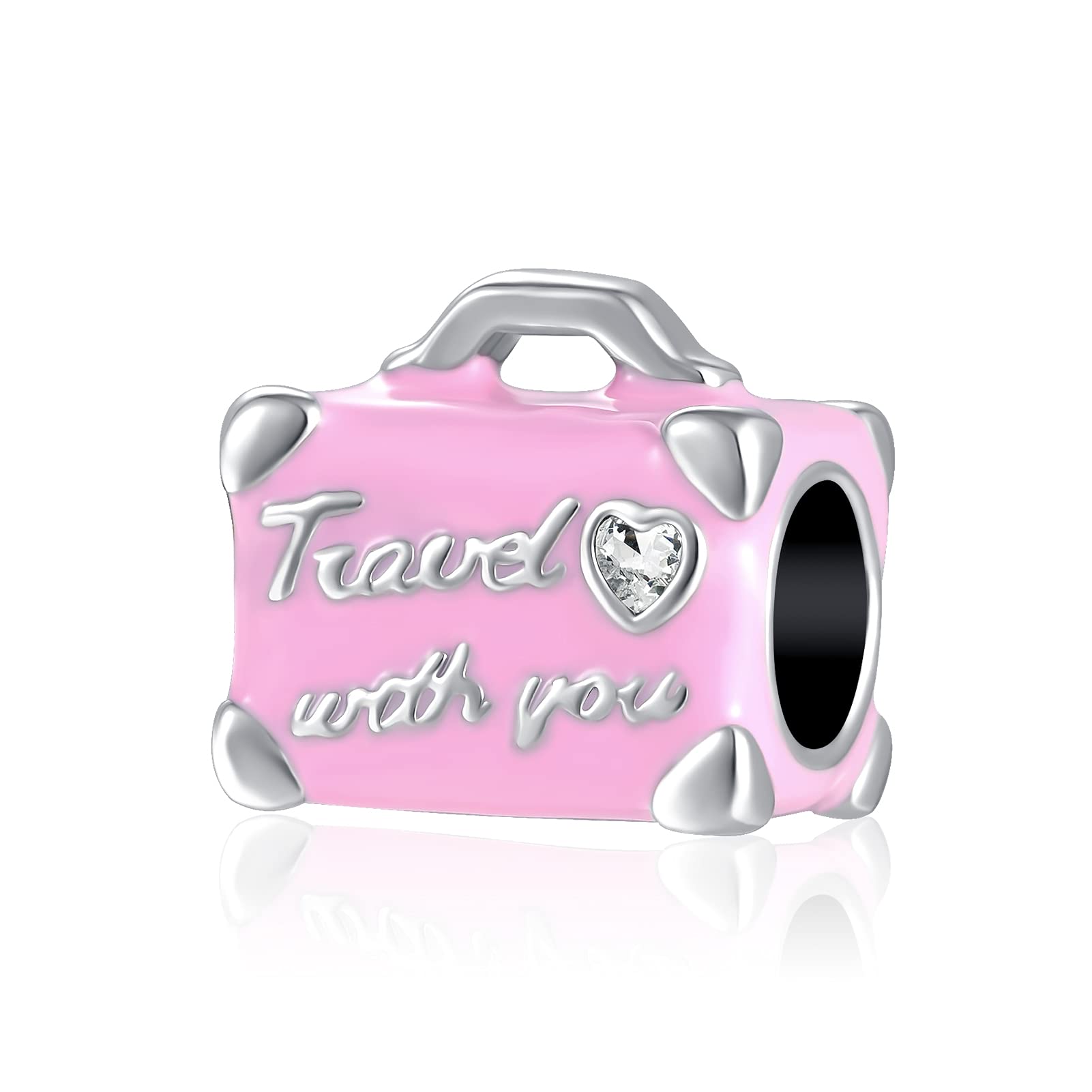 Travel Suitcase Charm - Enamel Luggage Bag Pendant for Women's Bracelet & Necklace - Perfect for Travel Accessories, Jewelry Gifts & Souvenirs