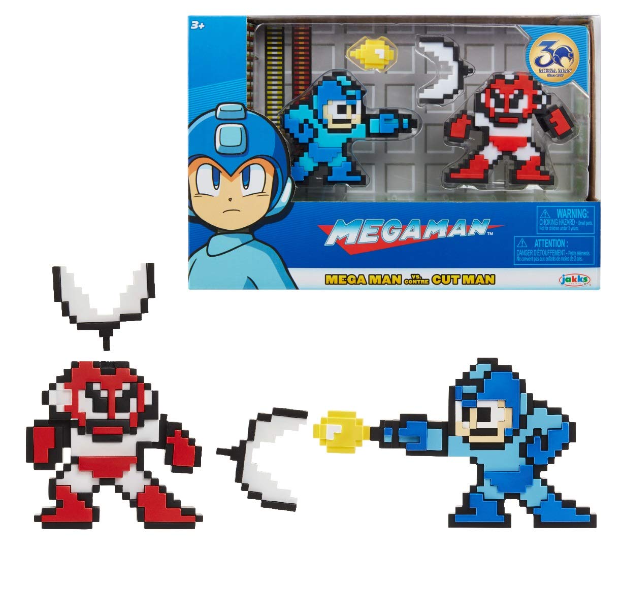 MegaMan Classic 8-Bit Action Figure - Mega Man vs Cut Man Collectible Toy for Gamers & Anime Fans | Perfect for Display, Gift Giving & Retro Gaming Decor