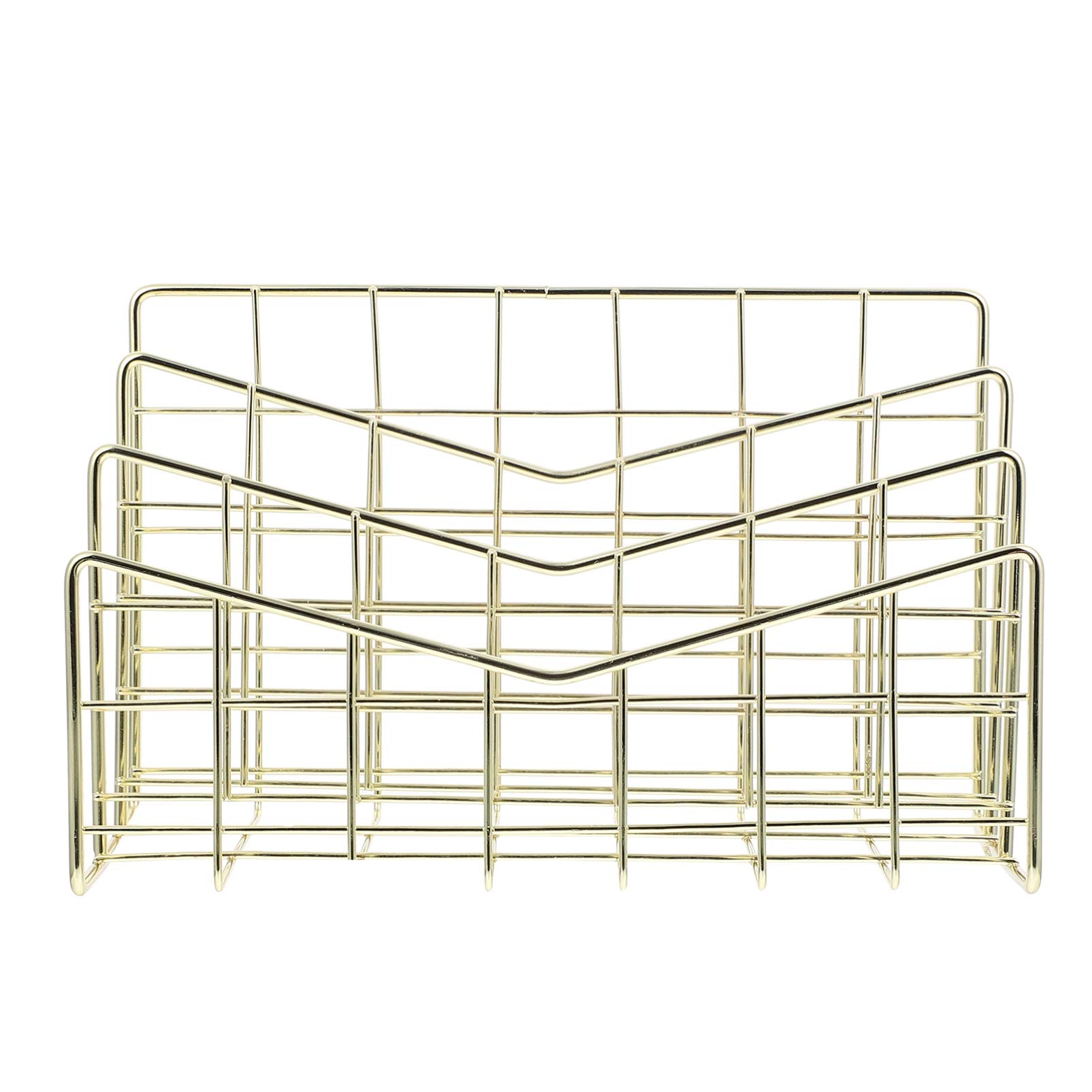 Hemoton Metal File Storage Rack - Multipurpose Book Shelf, Mail Sorter & Organization Holder for Office, Home, Dorm - Sturdy Space-Saving Storage Solution for Documents, Books, Magazines and Mail