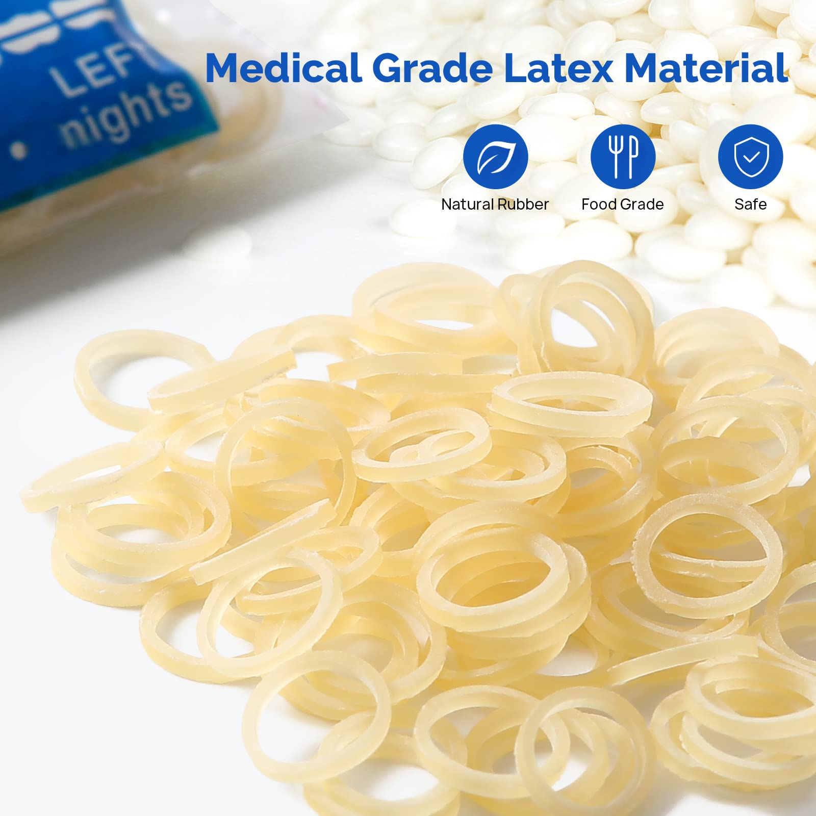 JMU Orthodontic Elastics 5/16 Medium, 500 Pack Latex Rubber Bands for Braces - Made in USA - Perfect for Teeth Alignment, Overbite Correction & Dental Appliances