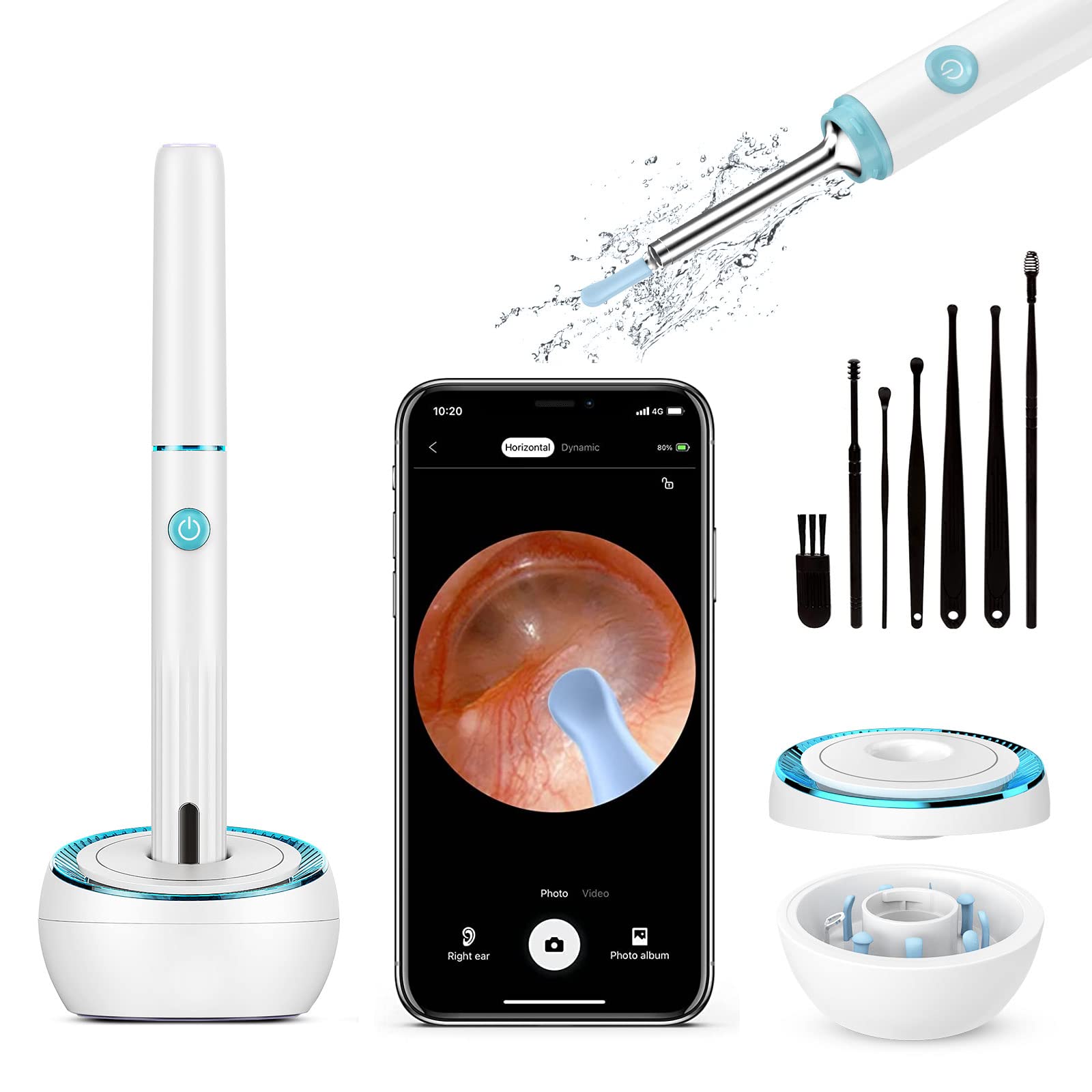 Wireless Otoscope with 1080p HD Camera & LED Light - Ear Wax Removal Tool Kit for iPhone, iPad & Android - Safe Ear Cleaning for Kids & Adults at Home