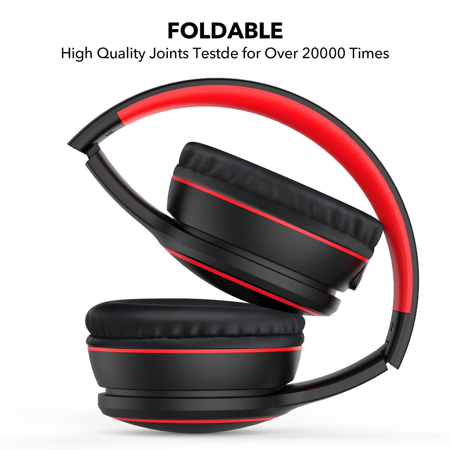 RORSOU B10 Wireless Bluetooth Over-Ear Headphones with Microphone - Lightweight Foldable Design, 50H Playtime, Deep Bass, Bluetooth 5.3 - Perfect for Travel, Work, Gaming & Music (Black)