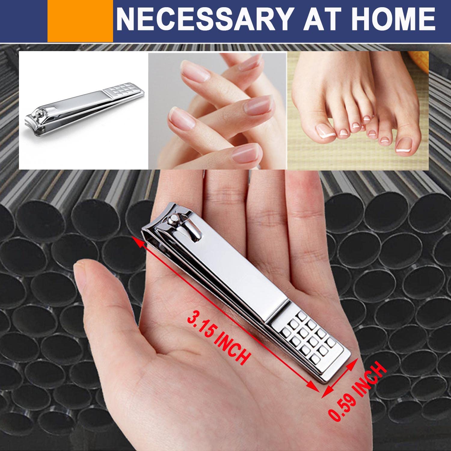 Premium Stainless Steel Nail Clippers Set - Heavy Duty Fingernail & Toenail Clippers for Men & Women - Perfect for Home, Travel, and Salon Use