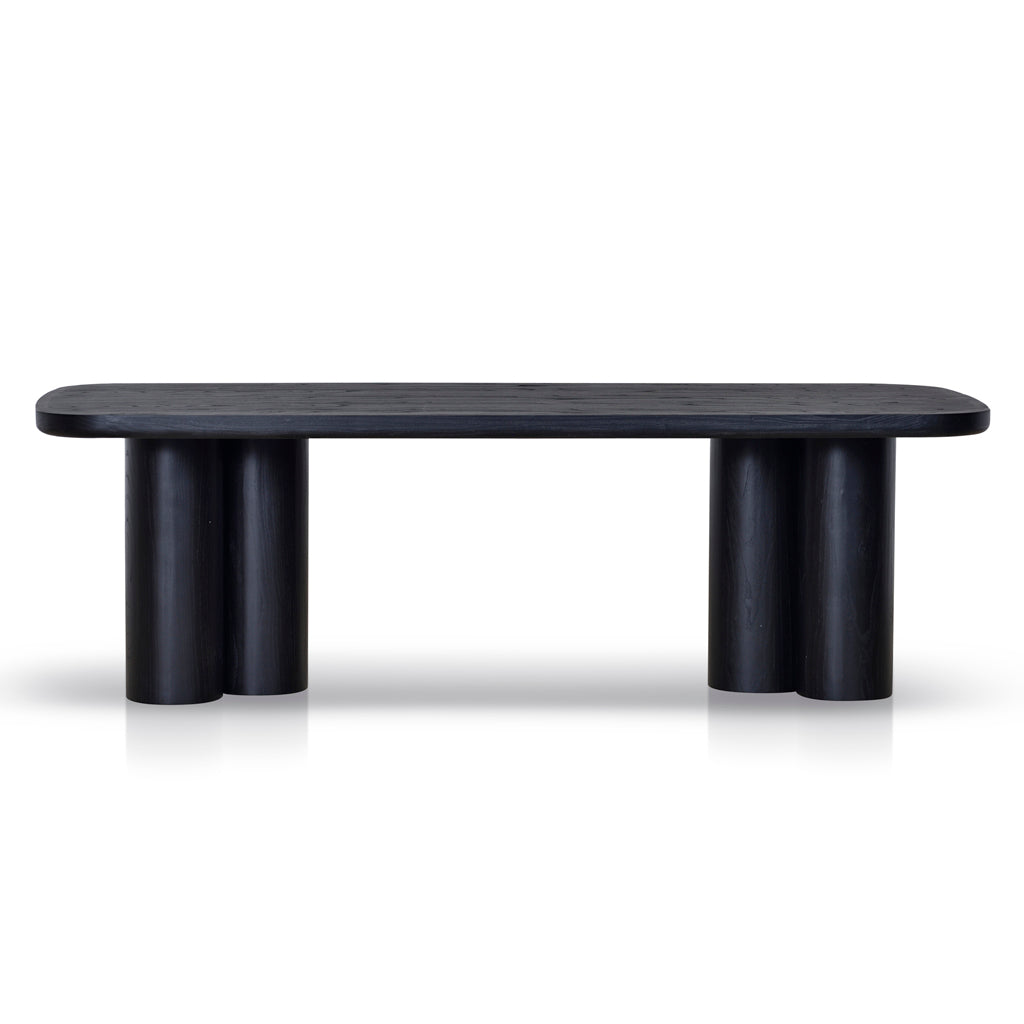 2.4m Elm Dining Table - Full Black Finish, Modern & Durable for Home, Restaurant, or Office Use